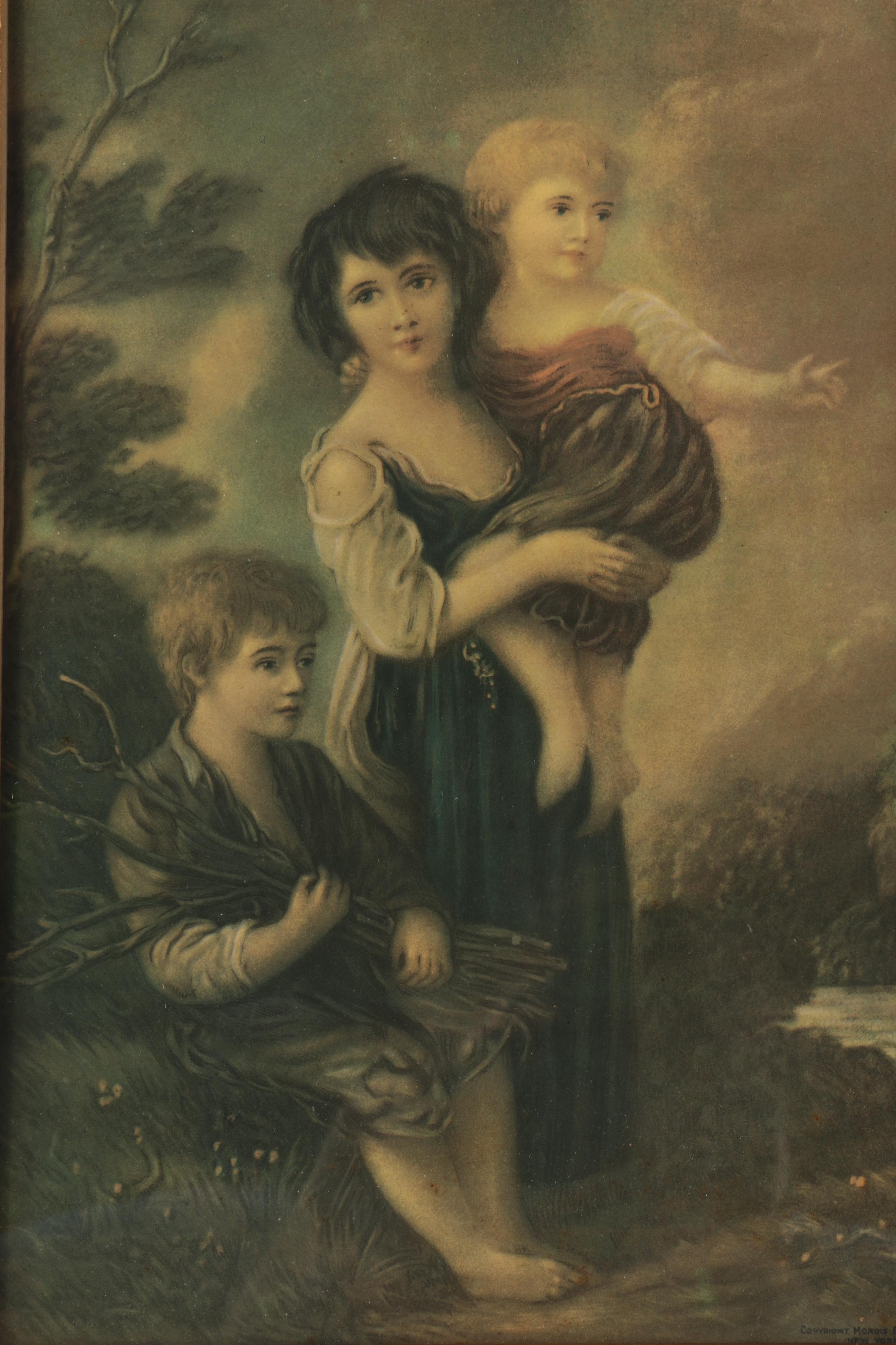 After Thomas Gainsborough Offset Lithograph "Cottage Children"