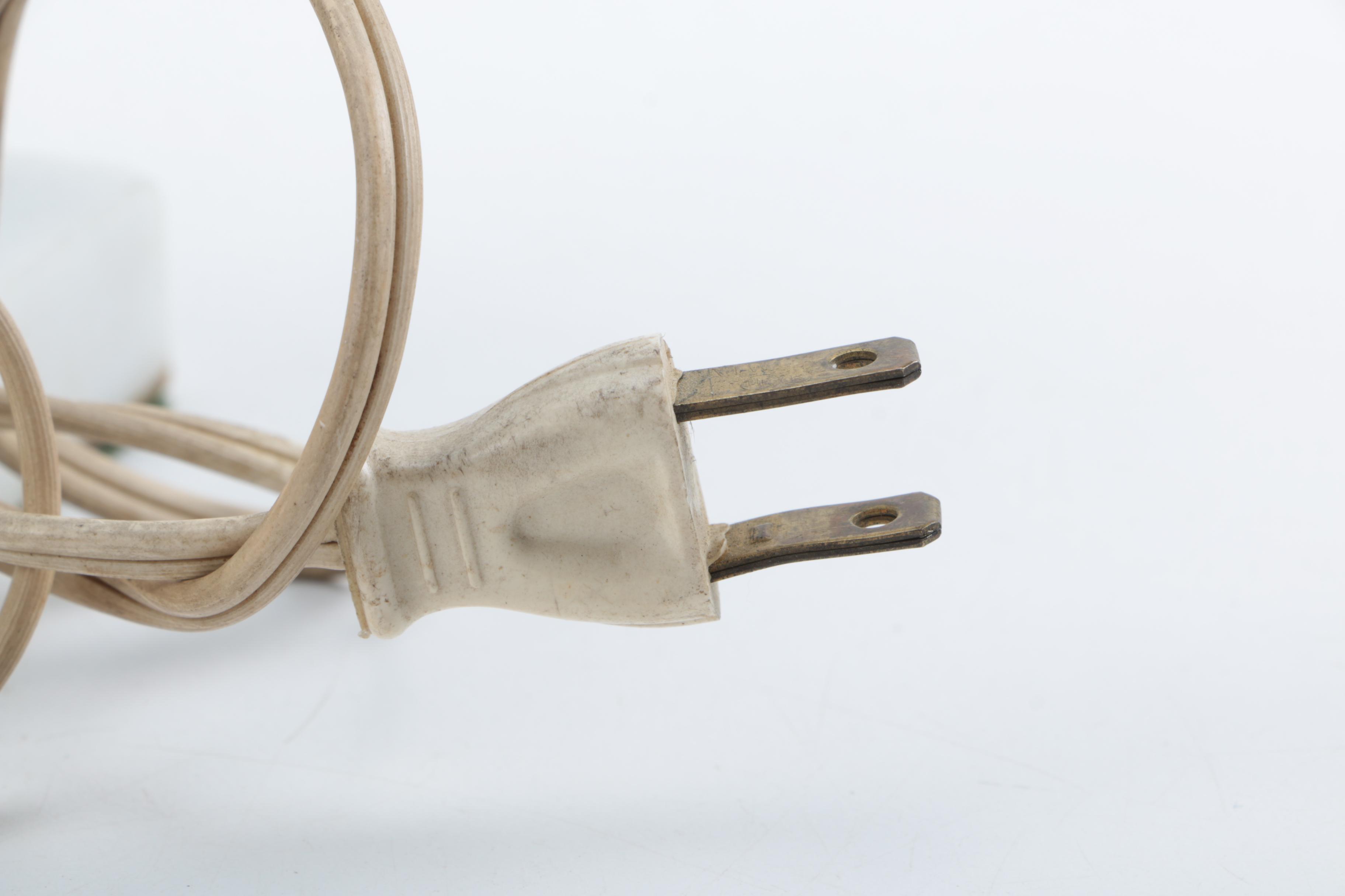 Vintage Blue Glass Table Lamp