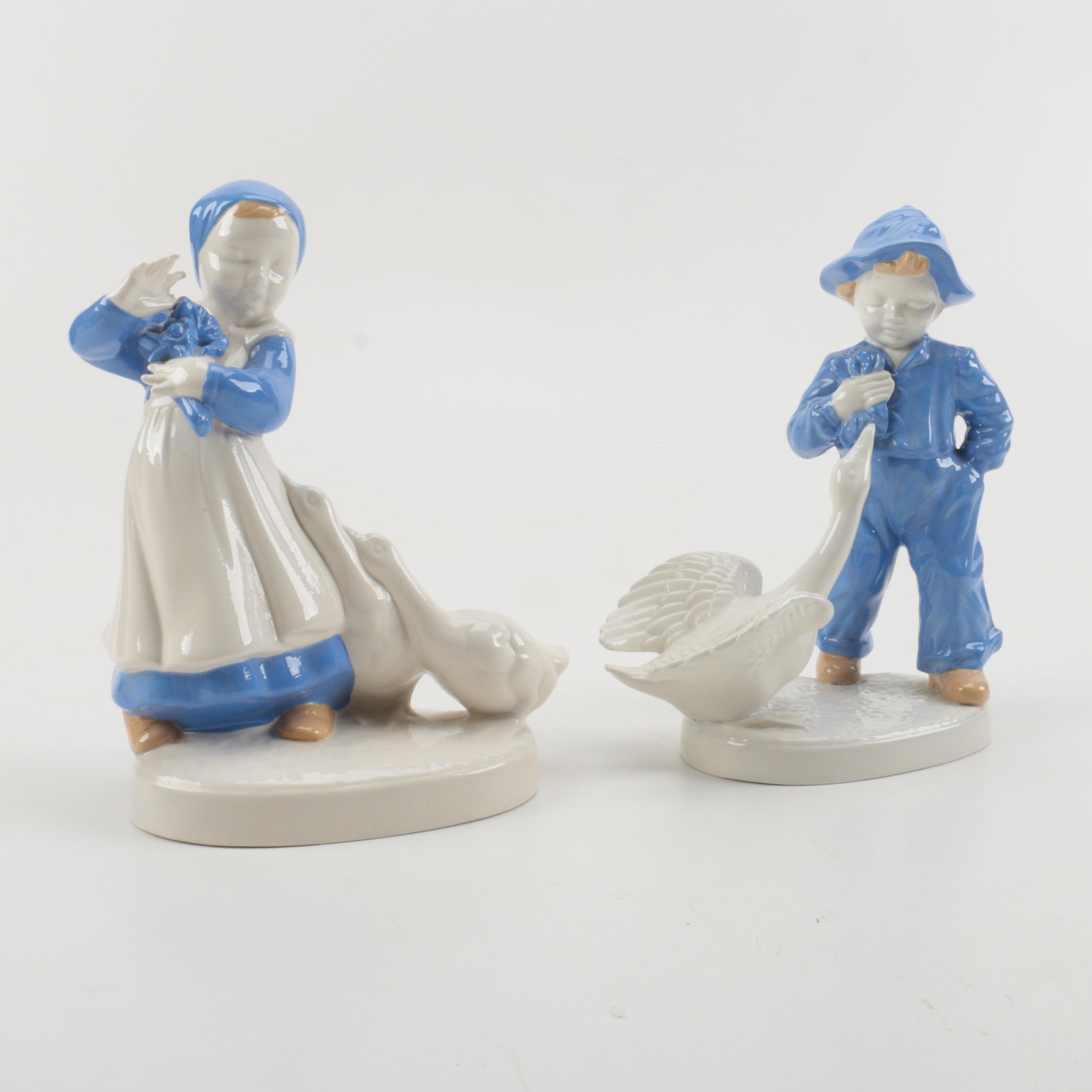 1978 Dutch Style Figurines with Geese