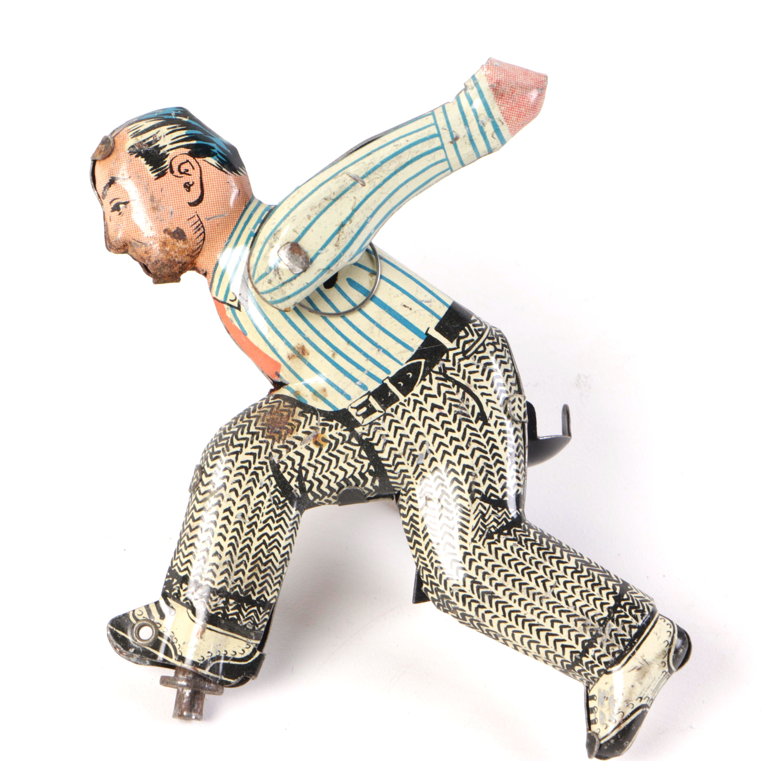 Vintage Tin Bowling Man