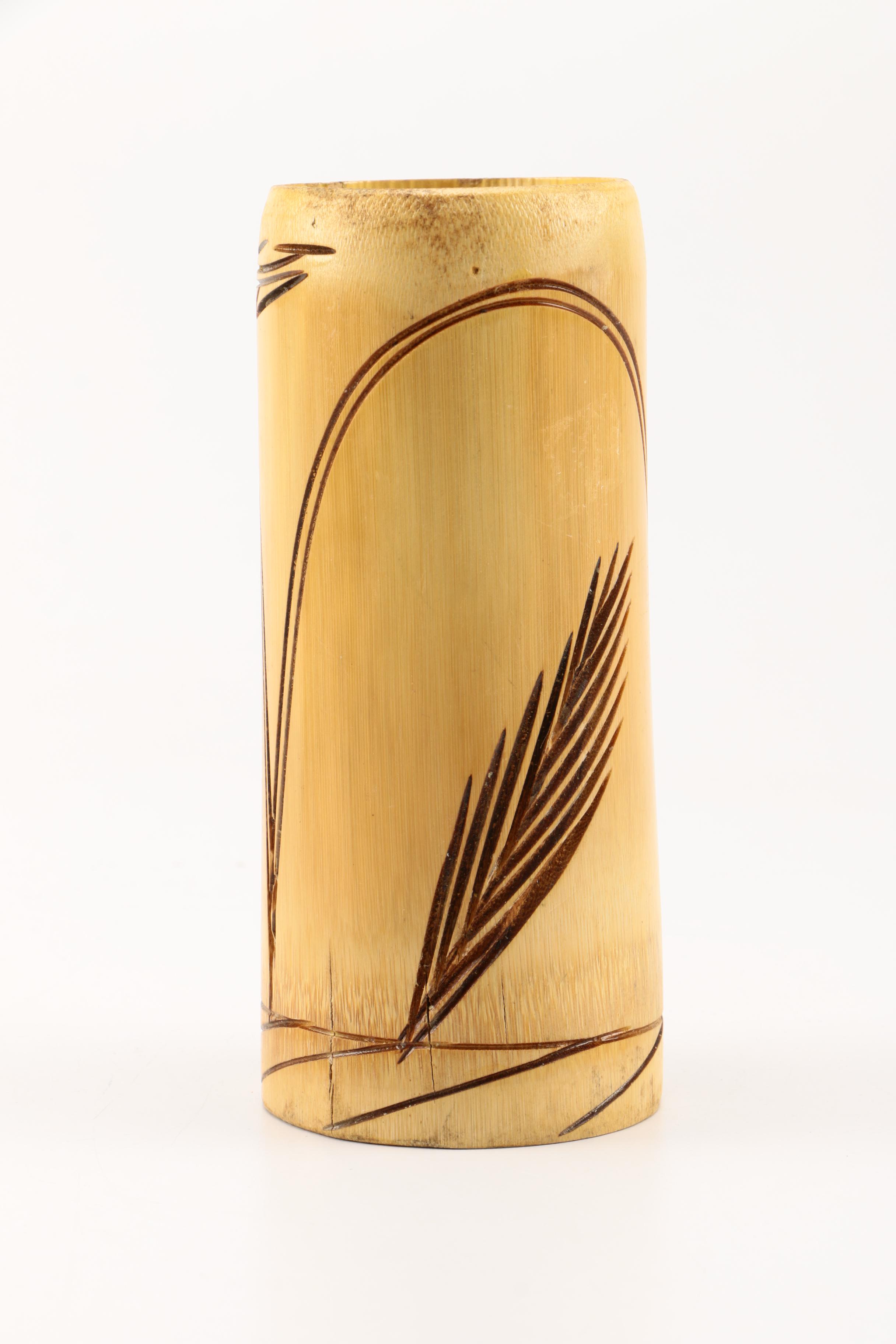 Decorative Cylindrical Wood Tiki Cups