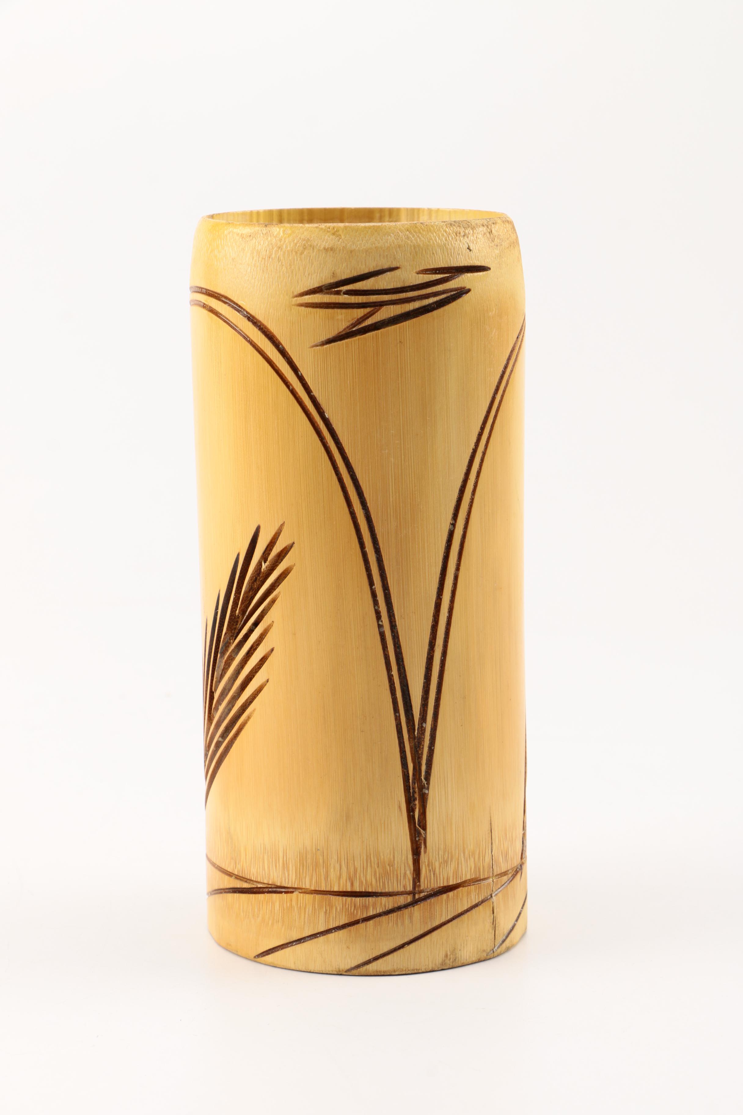 Decorative Cylindrical Wood Tiki Cups