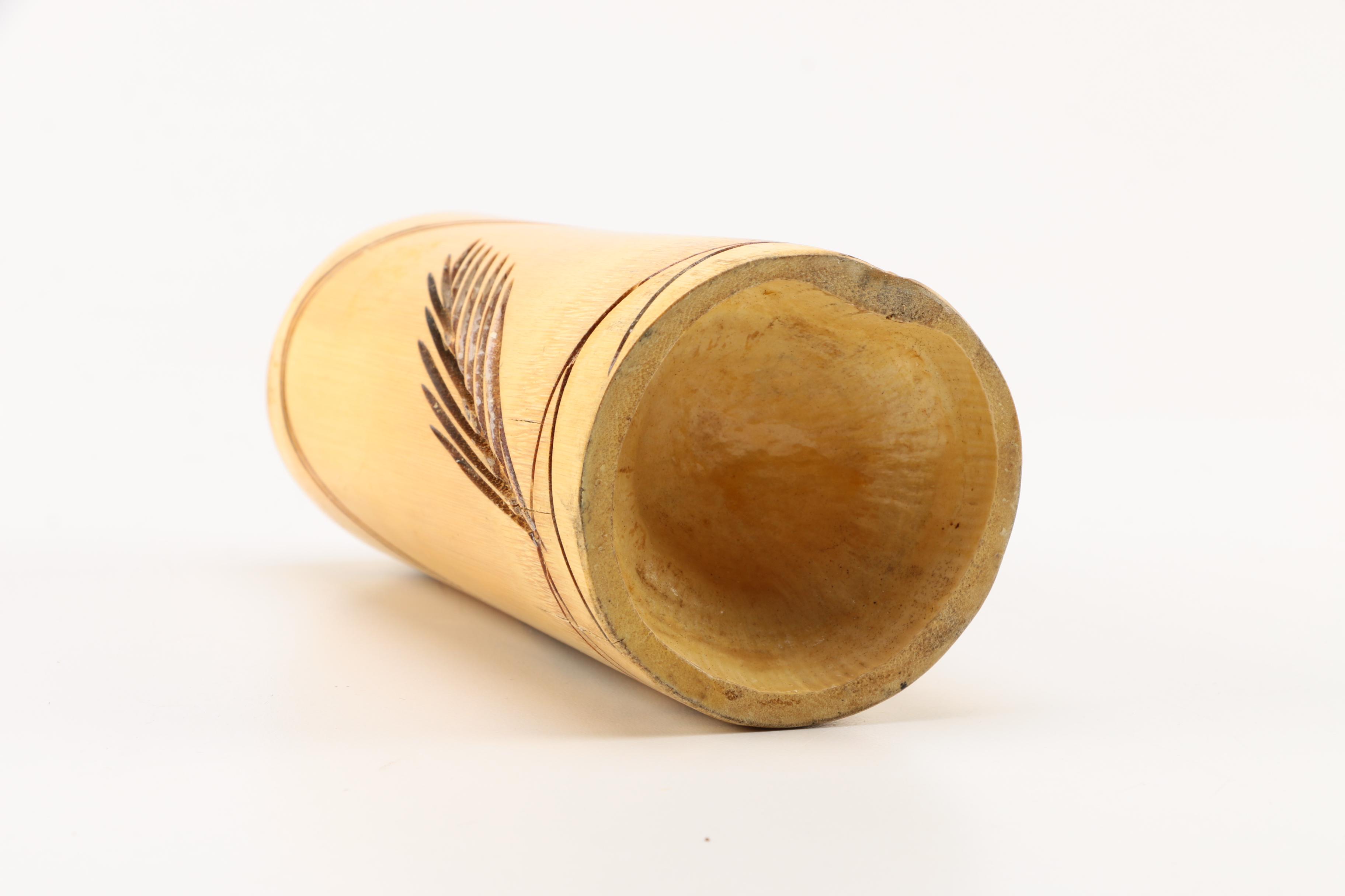 Decorative Cylindrical Wood Tiki Cups