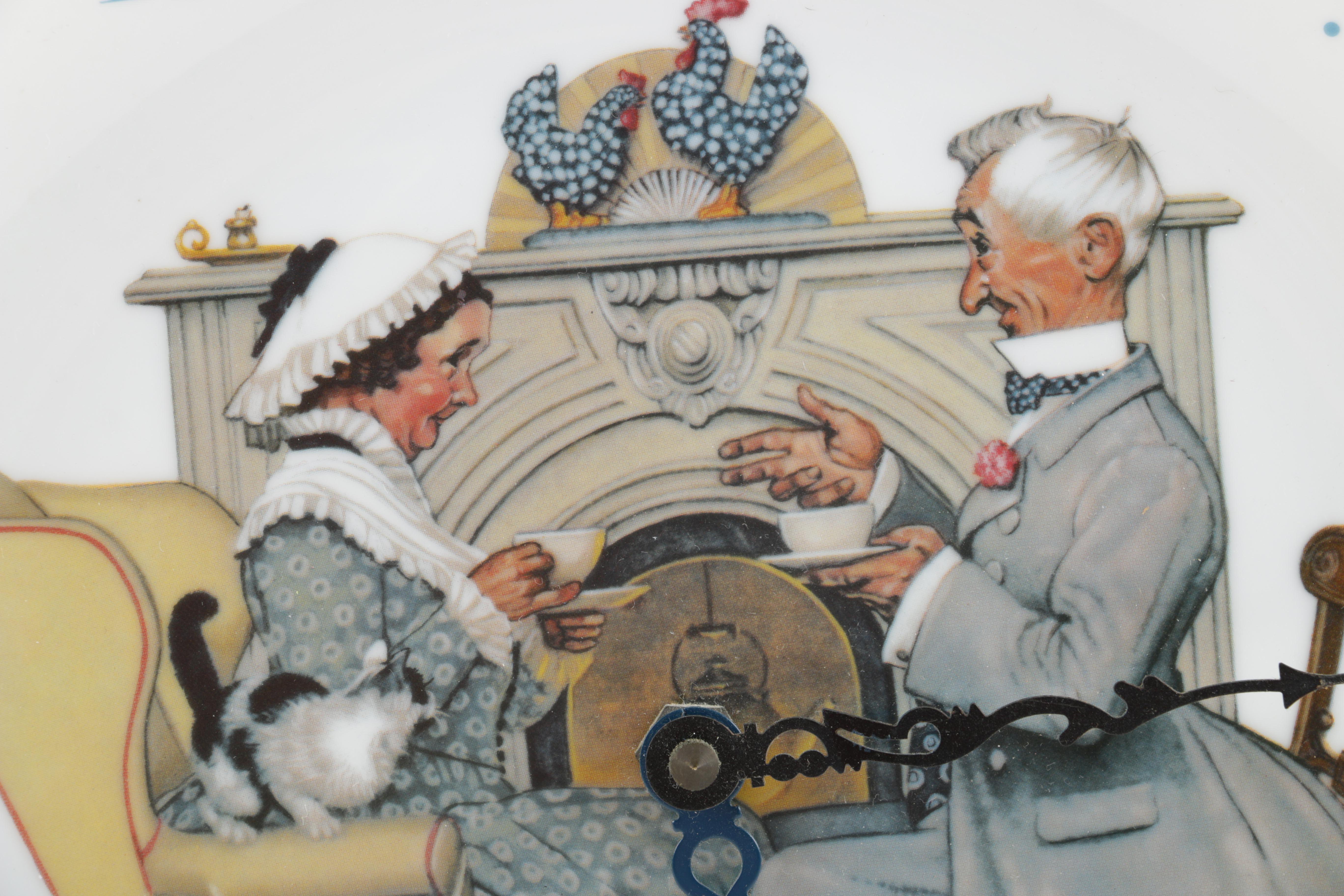 Porcelain Norman Rockwell Plate Clock
