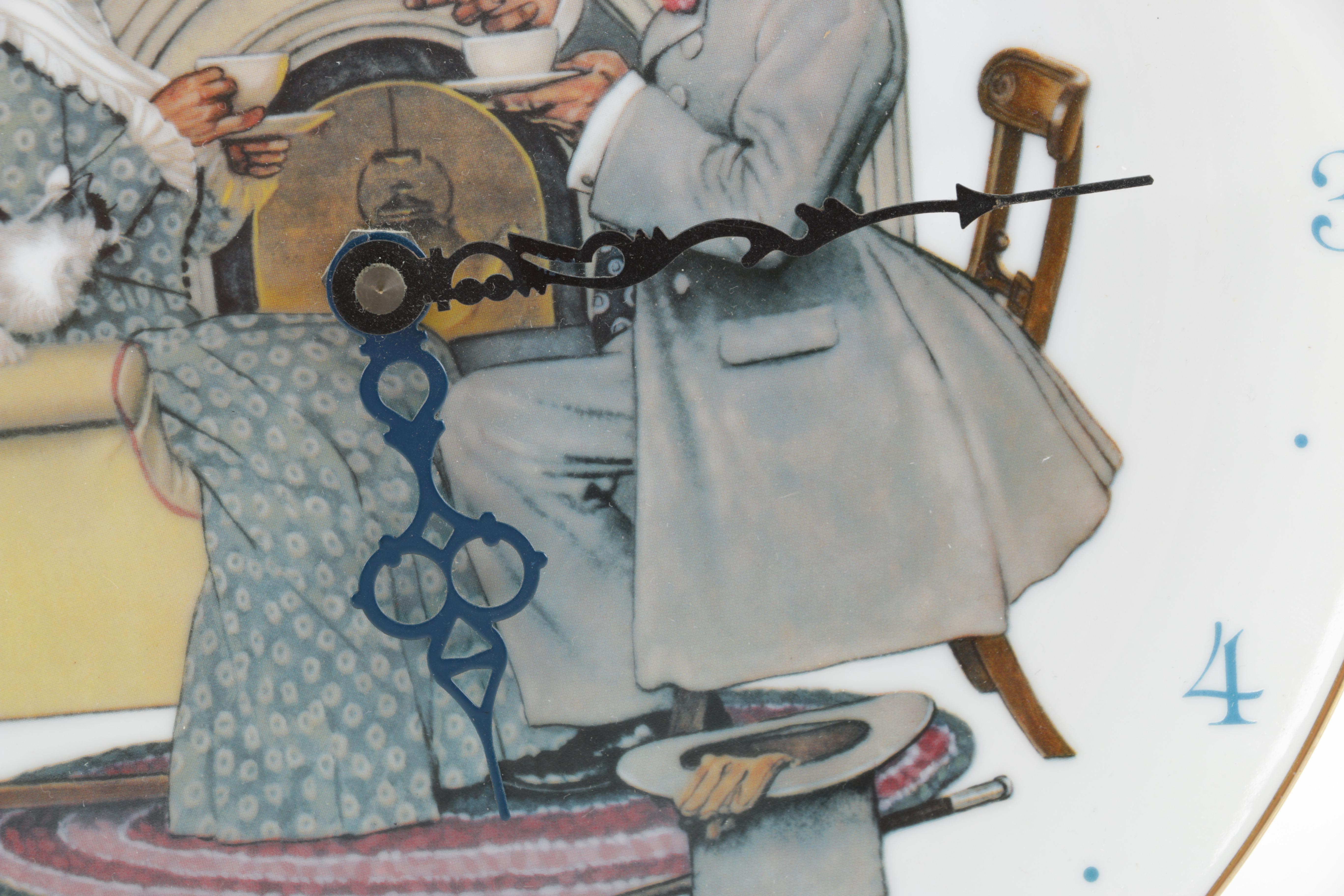 Porcelain Norman Rockwell Plate Clock
