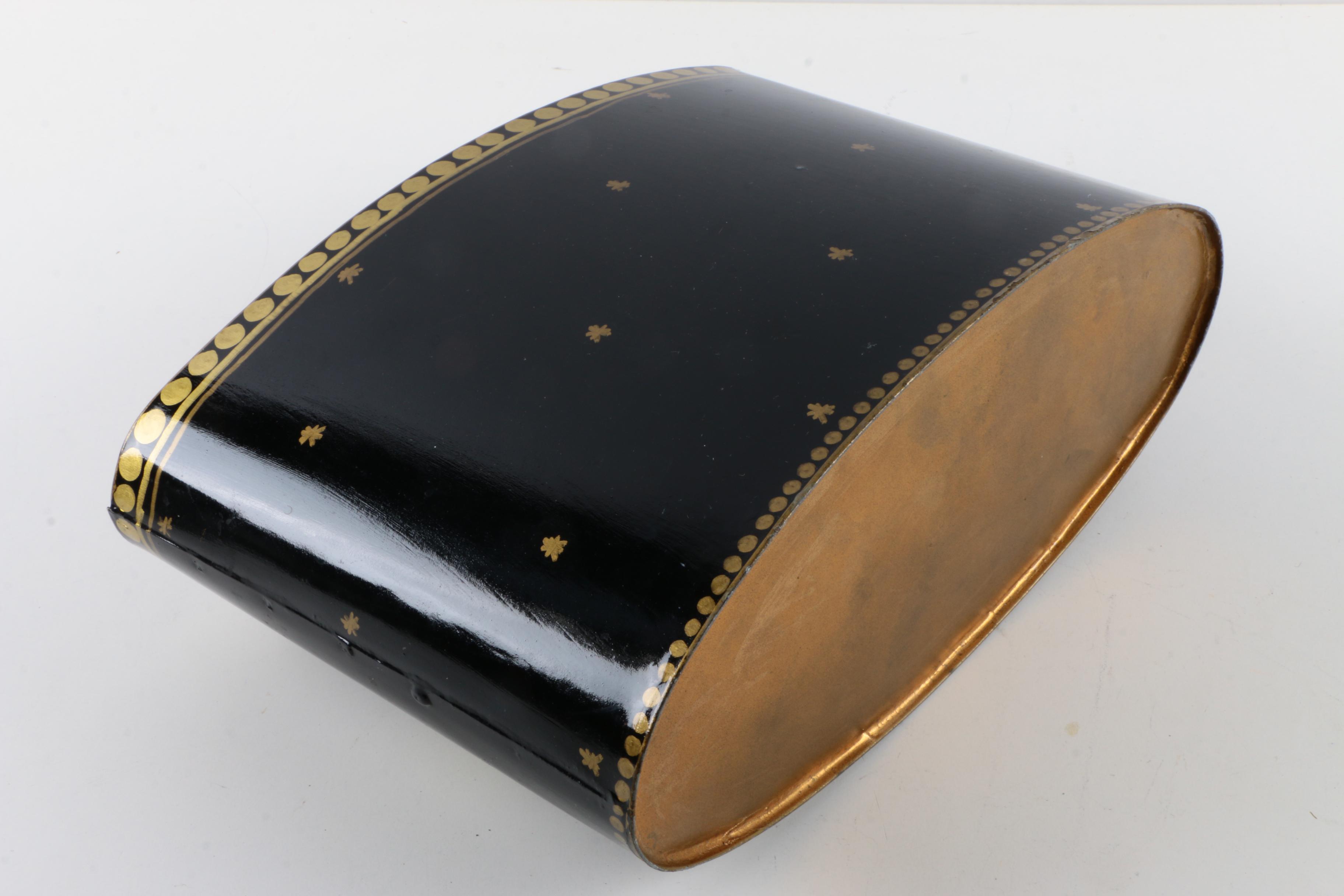 Shabby Chic Metal Wastebasket and Playing Card Holder