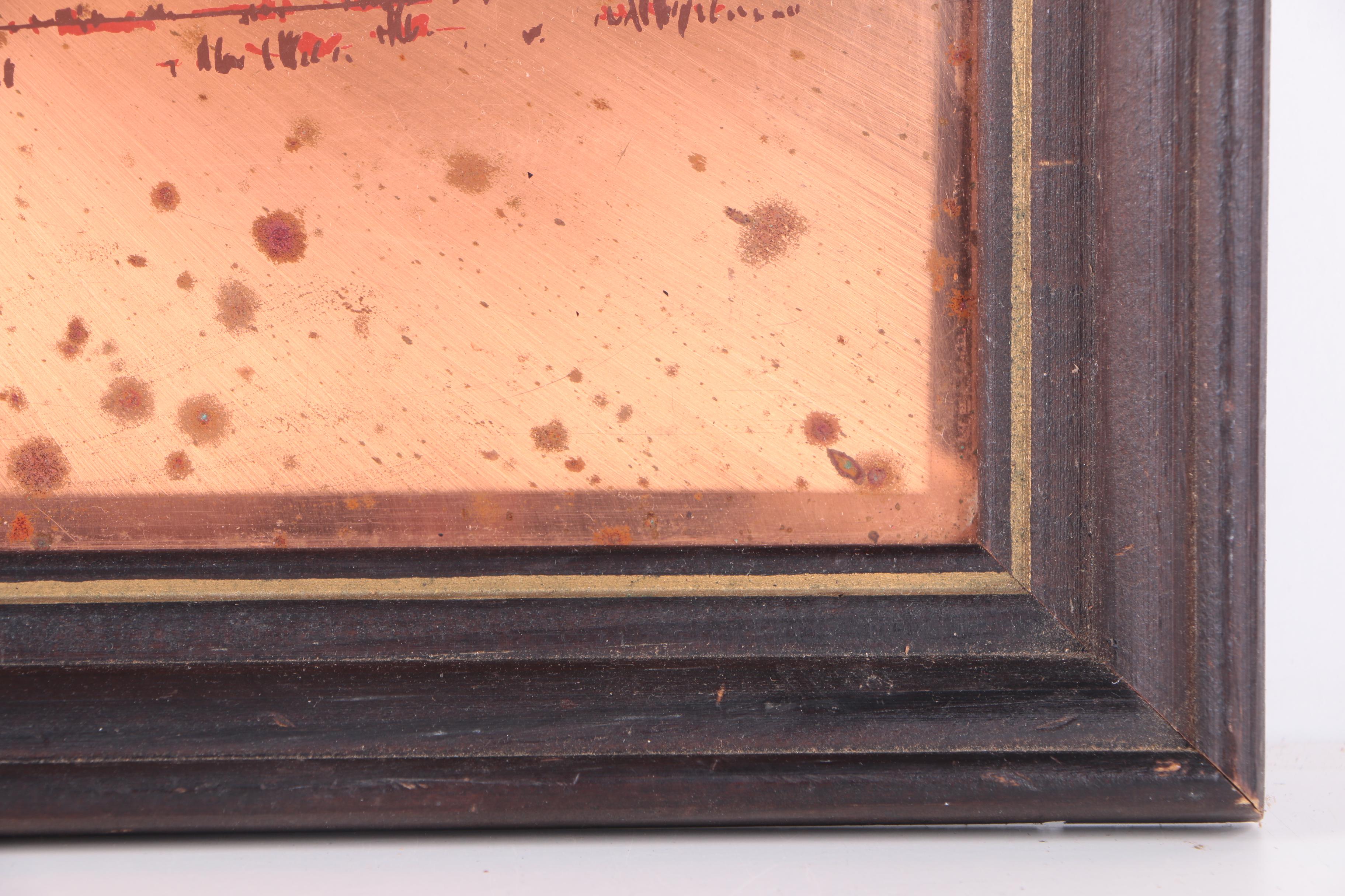 Copper Bas-Relief of a Team of Draught Horses Pulling a Wagon