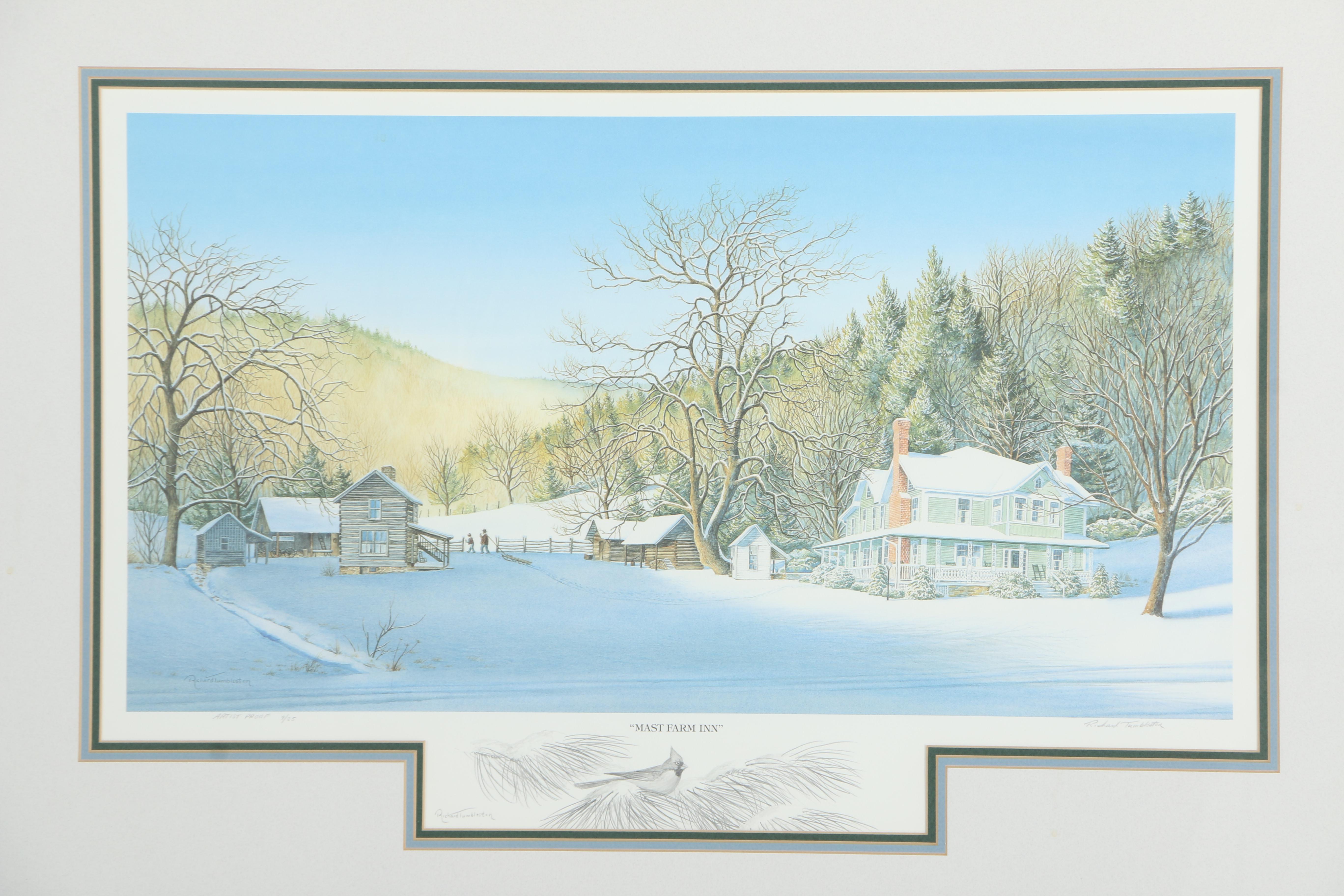 Richard Tumbleston Artist's Proof Offset Lithograph "Mast Farm Inn"