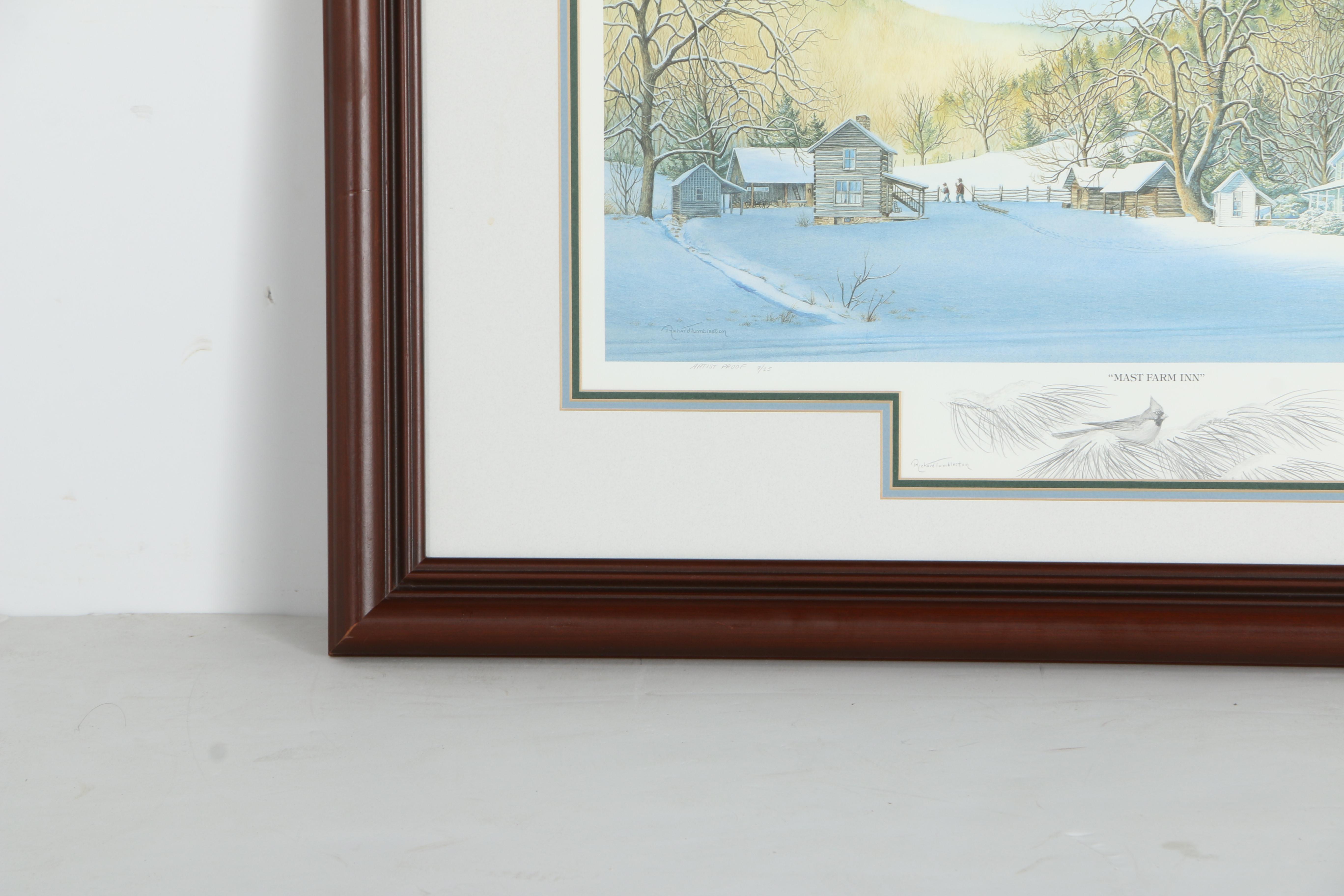 Richard Tumbleston Artist's Proof Offset Lithograph "Mast Farm Inn"
