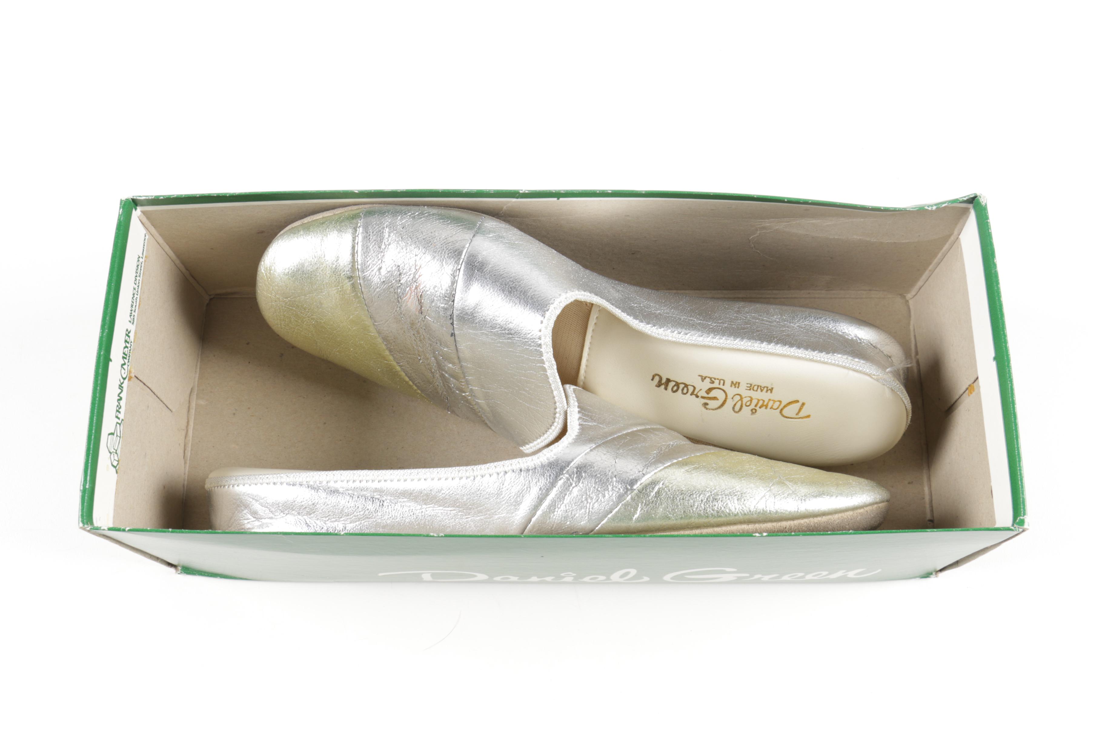 Two Tone Metallic Slippers by Daniel Green