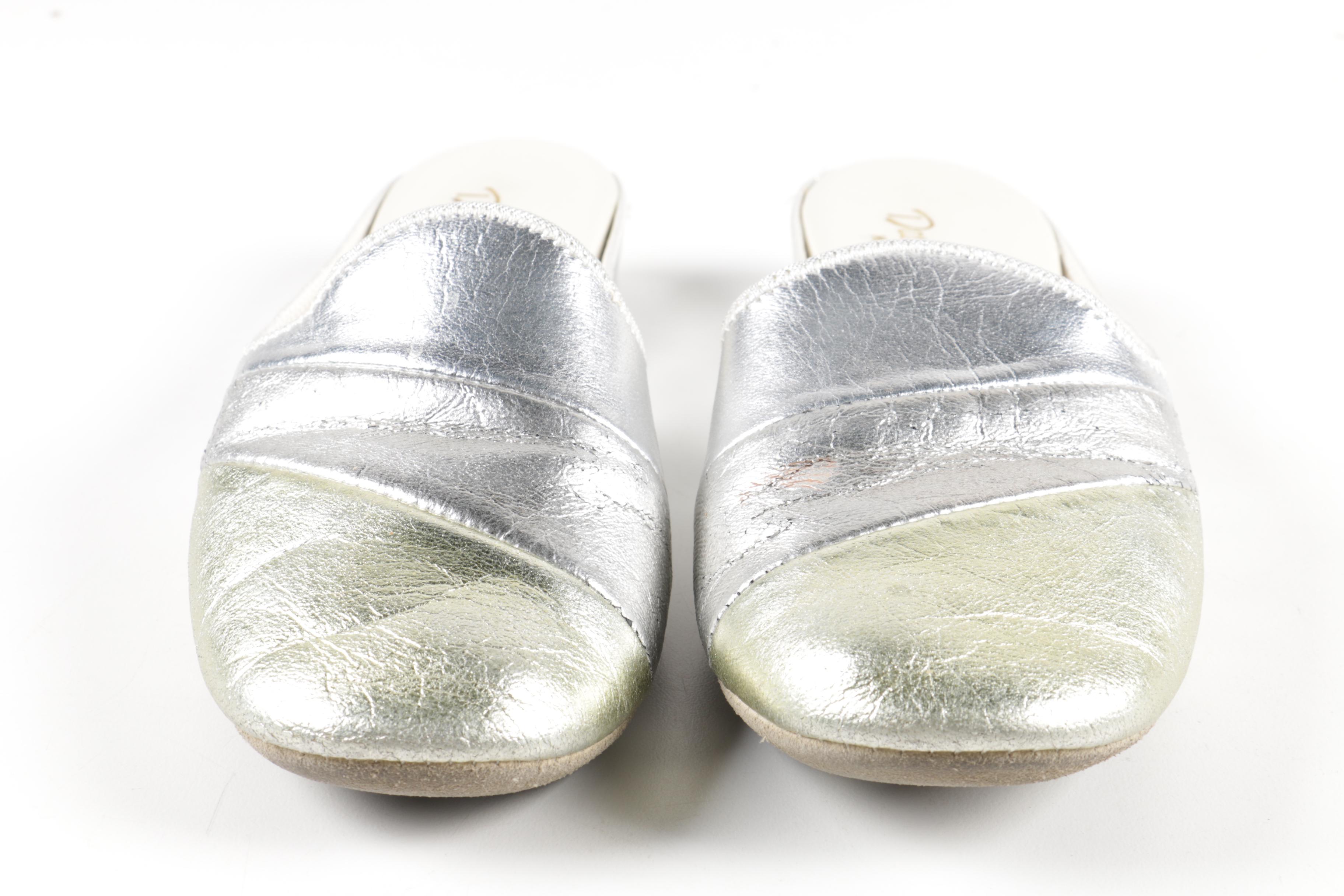 Two Tone Metallic Slippers by Daniel Green