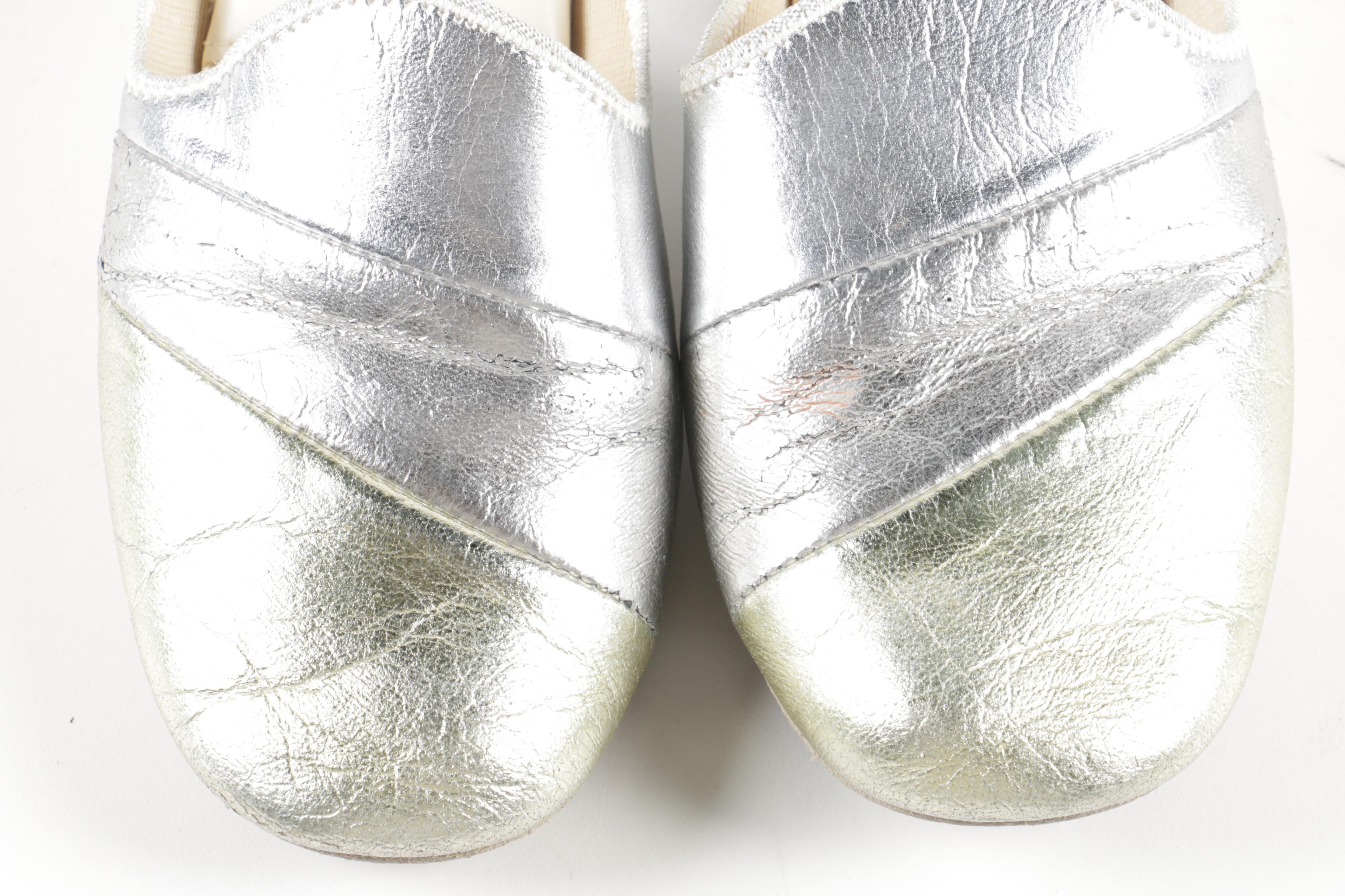 Two Tone Metallic Slippers by Daniel Green