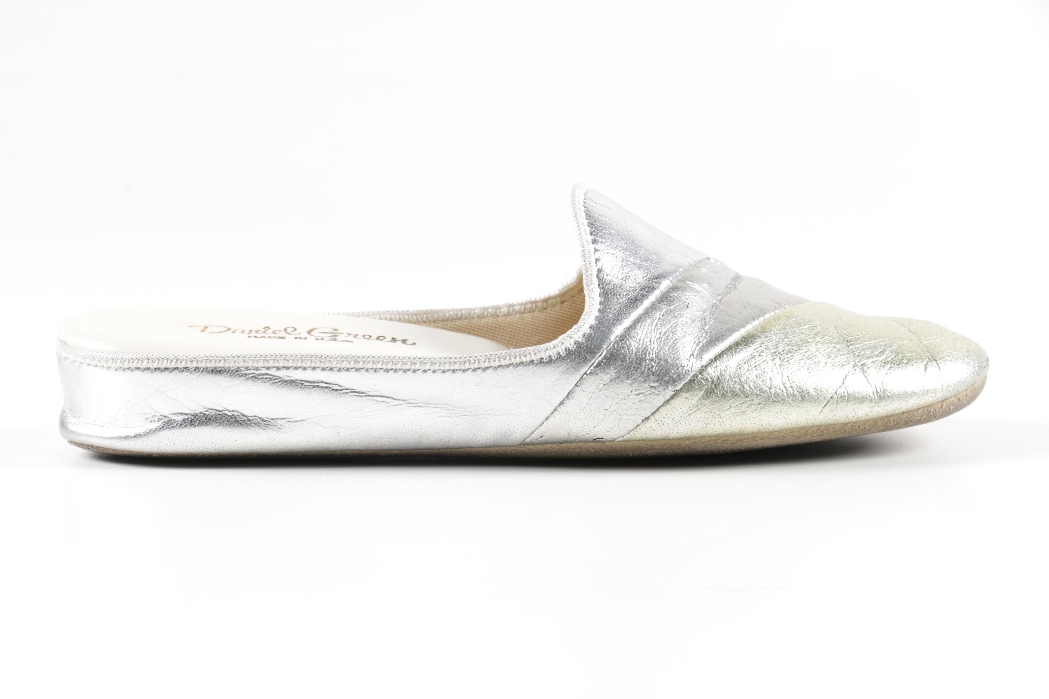 Two Tone Metallic Slippers by Daniel Green