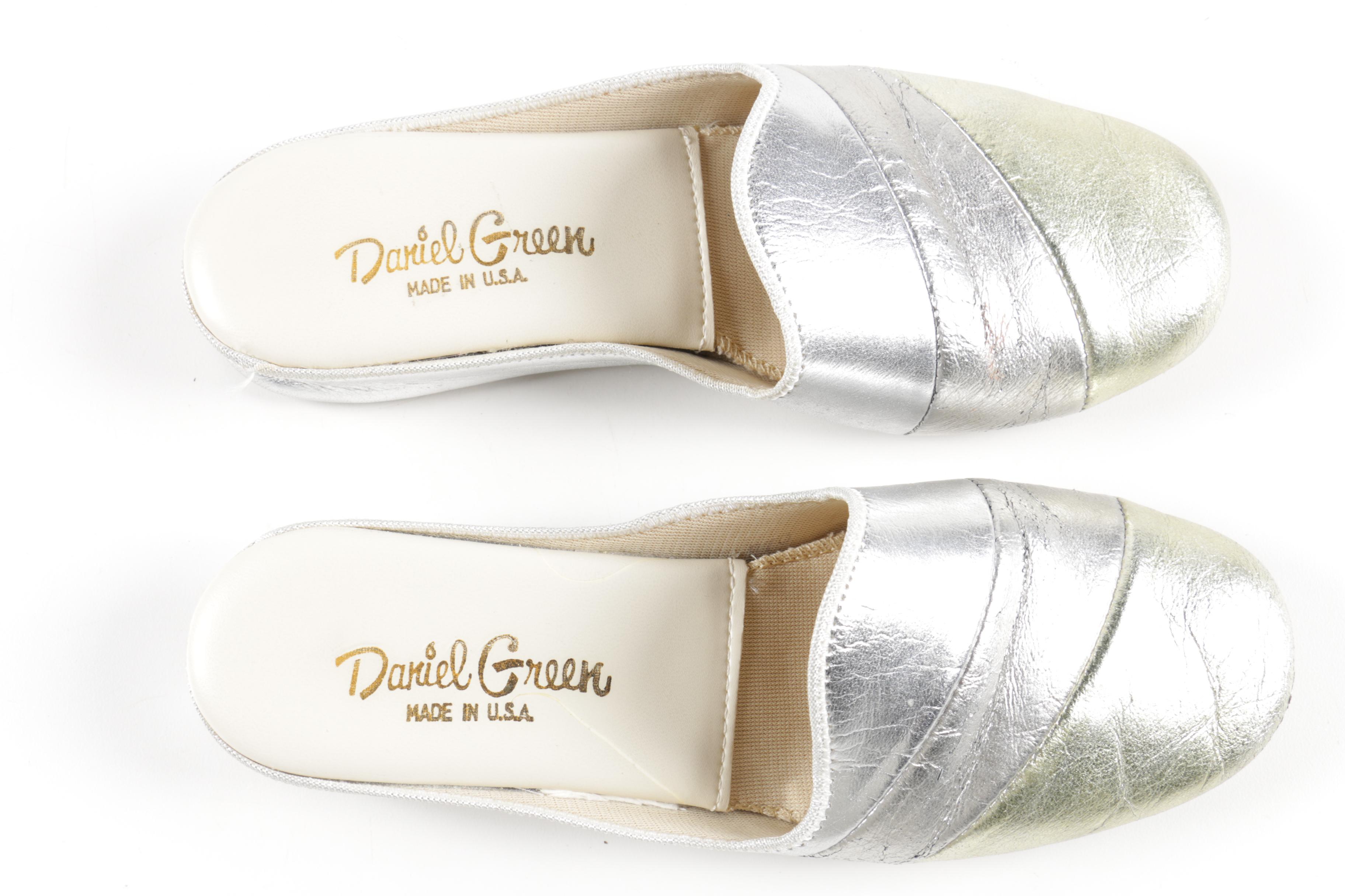 Two Tone Metallic Slippers by Daniel Green