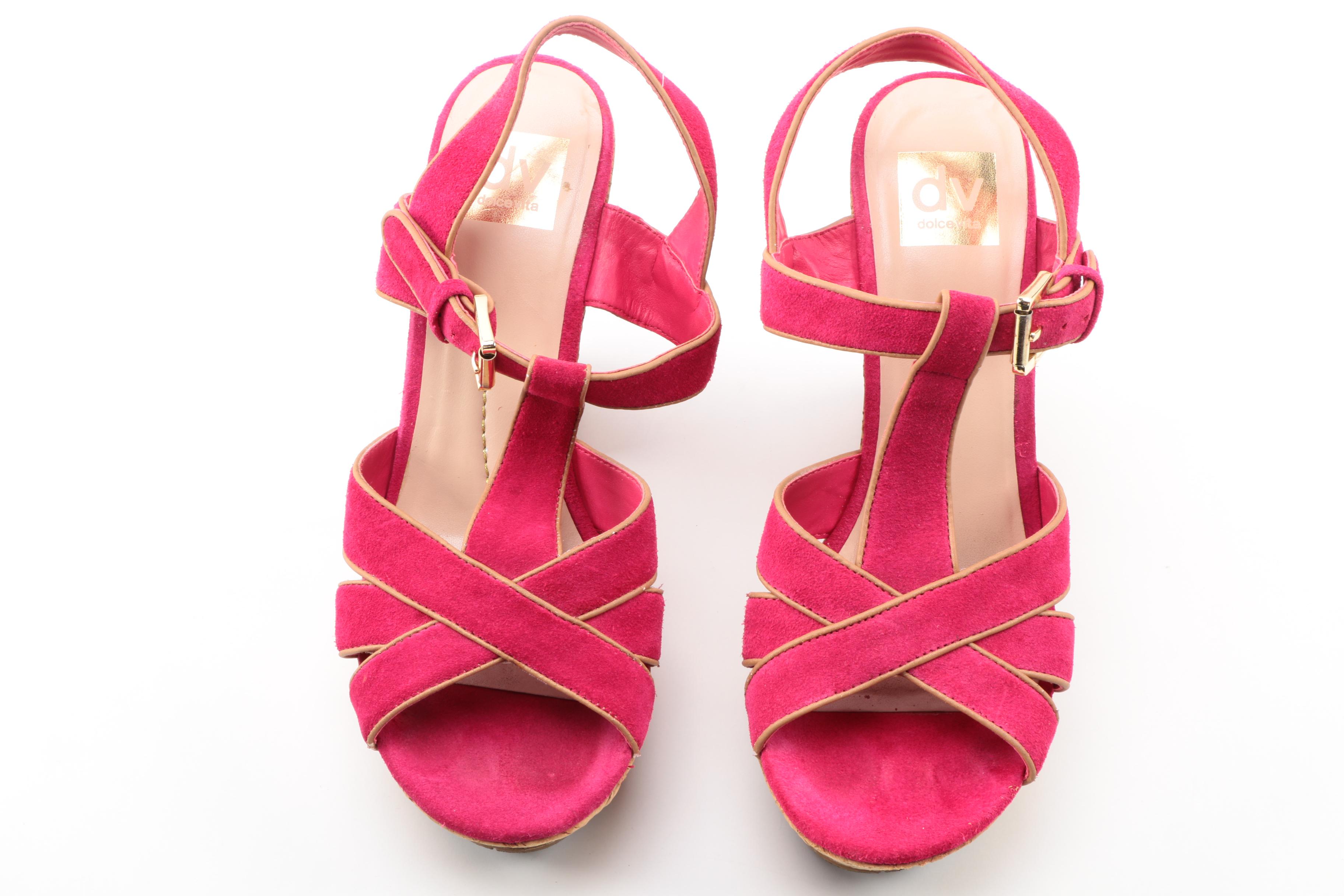 Women's Dolce Vita Taiga Suede T-strap Cork Platform Sandals