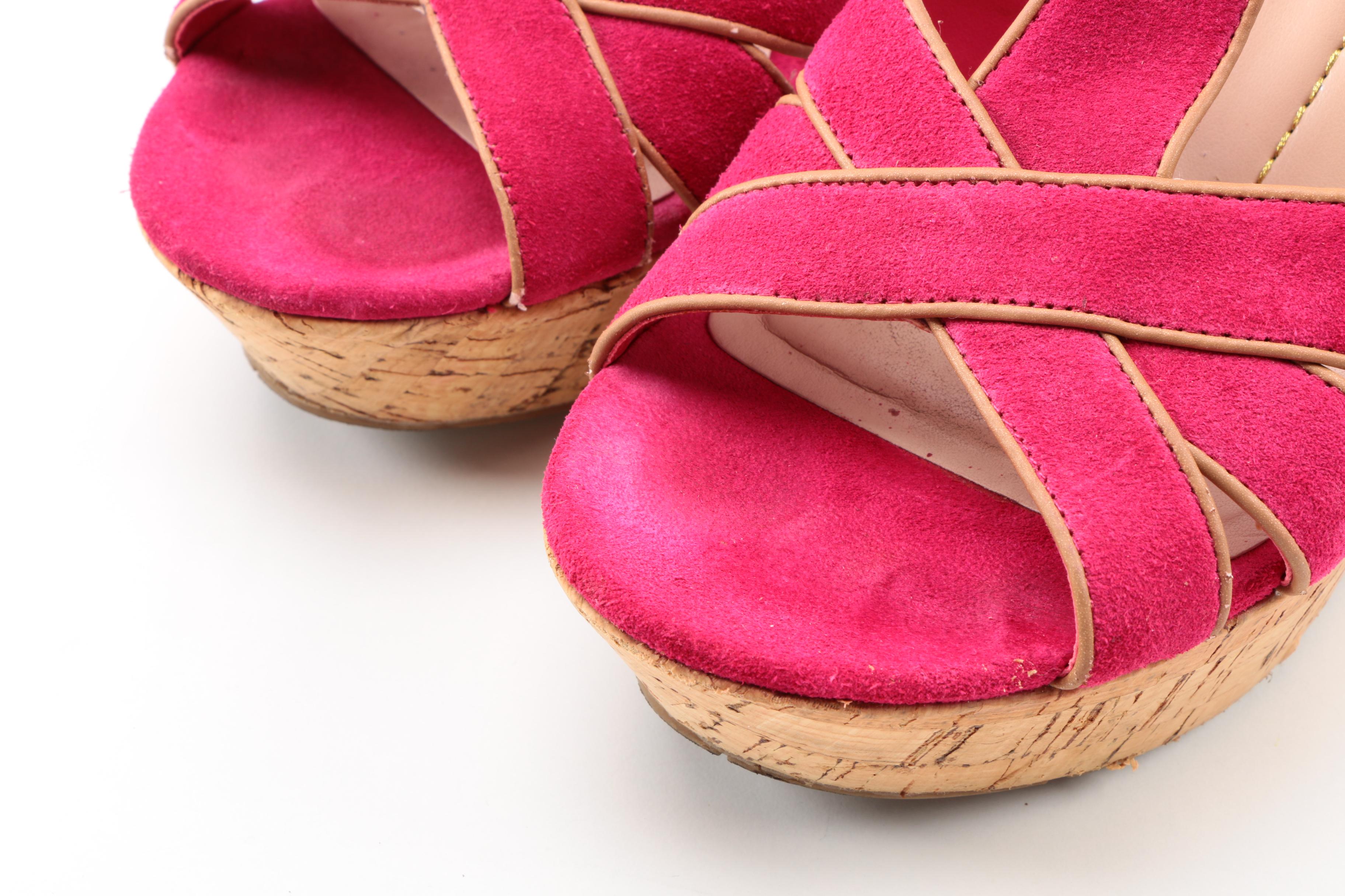 Women's Dolce Vita Taiga Suede T-strap Cork Platform Sandals