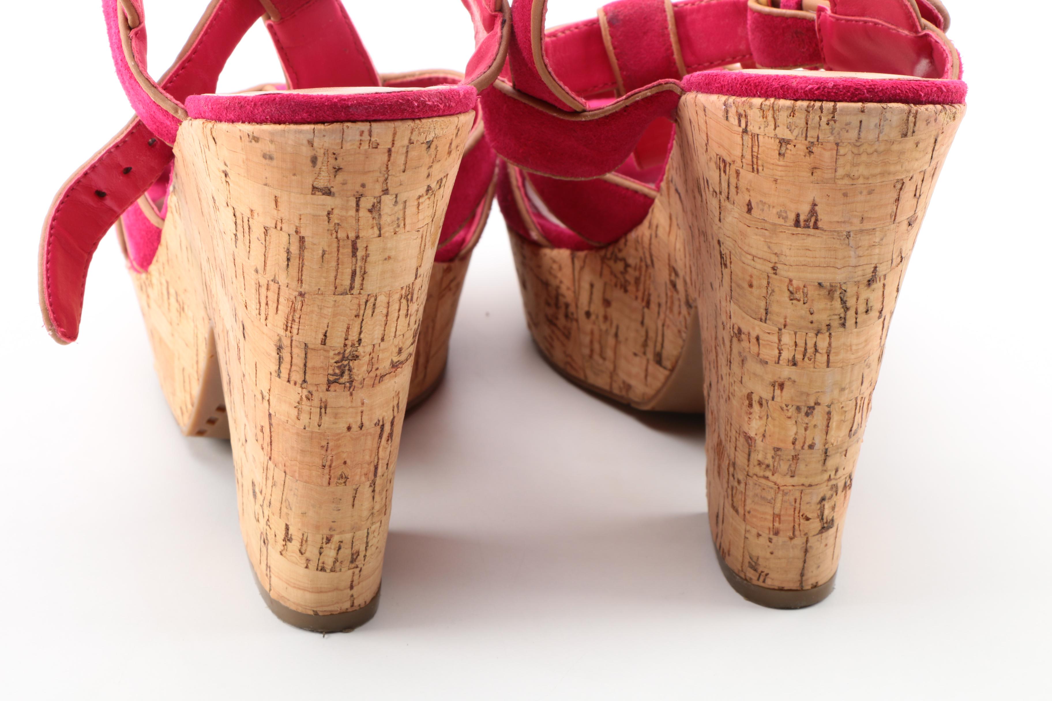 Women's Dolce Vita Taiga Suede T-strap Cork Platform Sandals