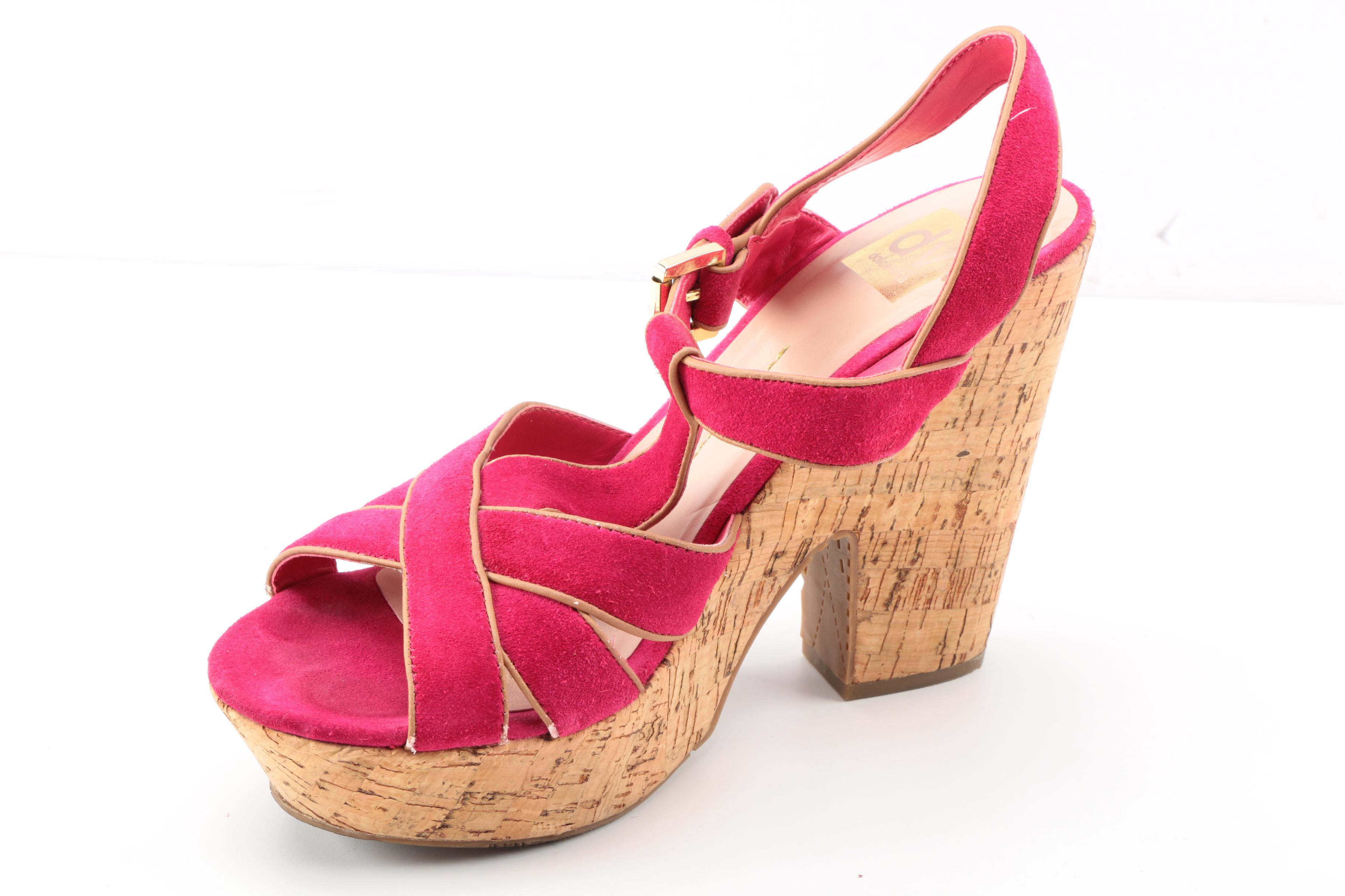 Women's Dolce Vita Taiga Suede T-strap Cork Platform Sandals