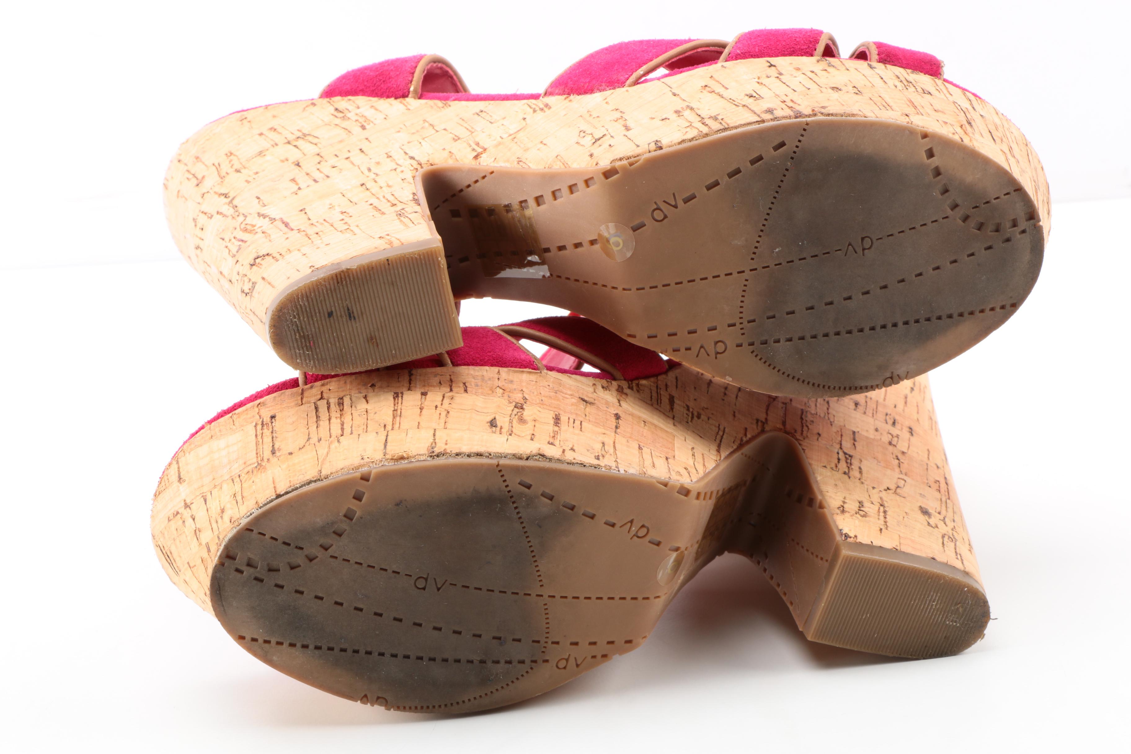 Women's Dolce Vita Taiga Suede T-strap Cork Platform Sandals