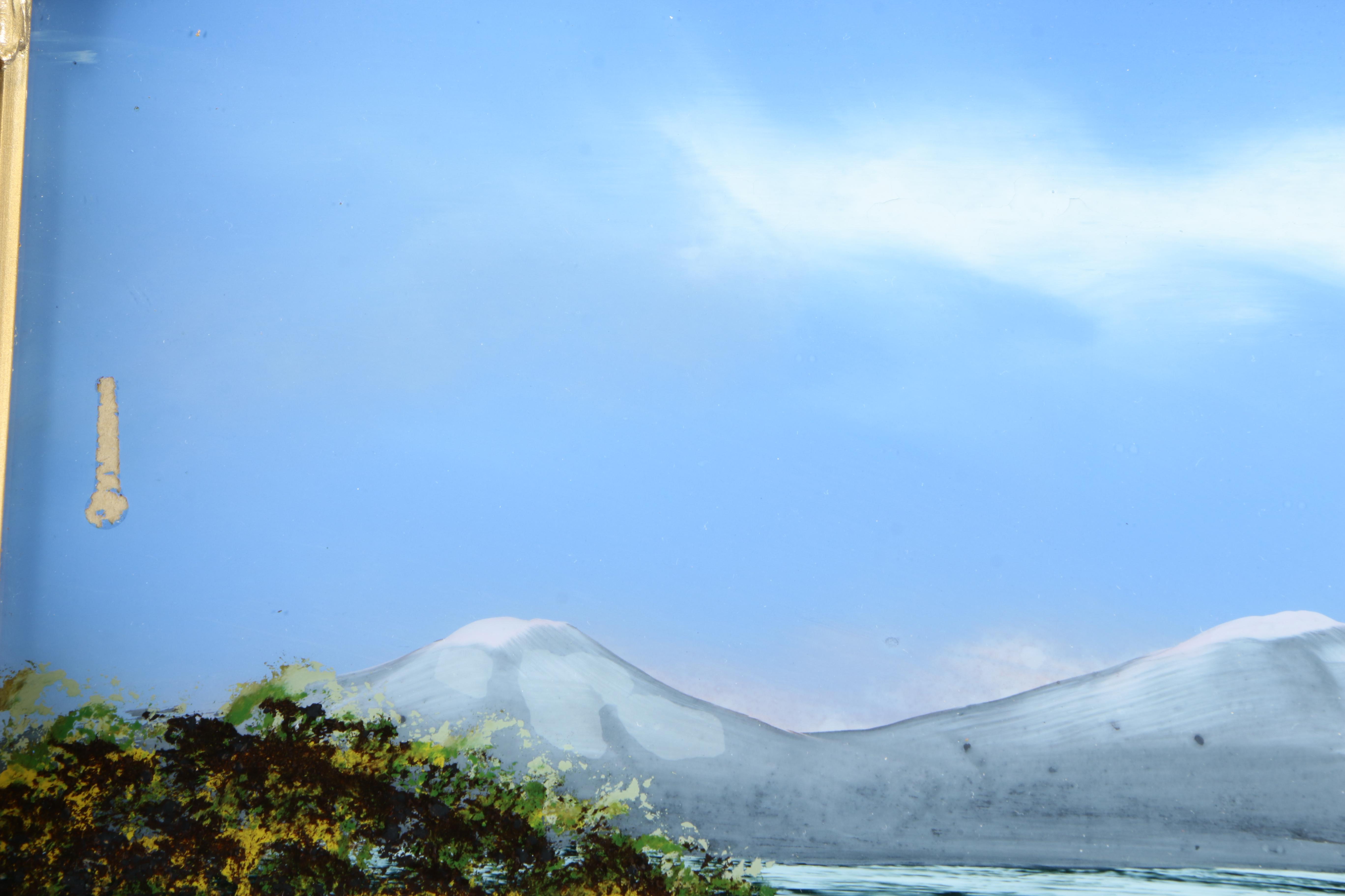 Trio of Reverse Oil Paintings on Glass