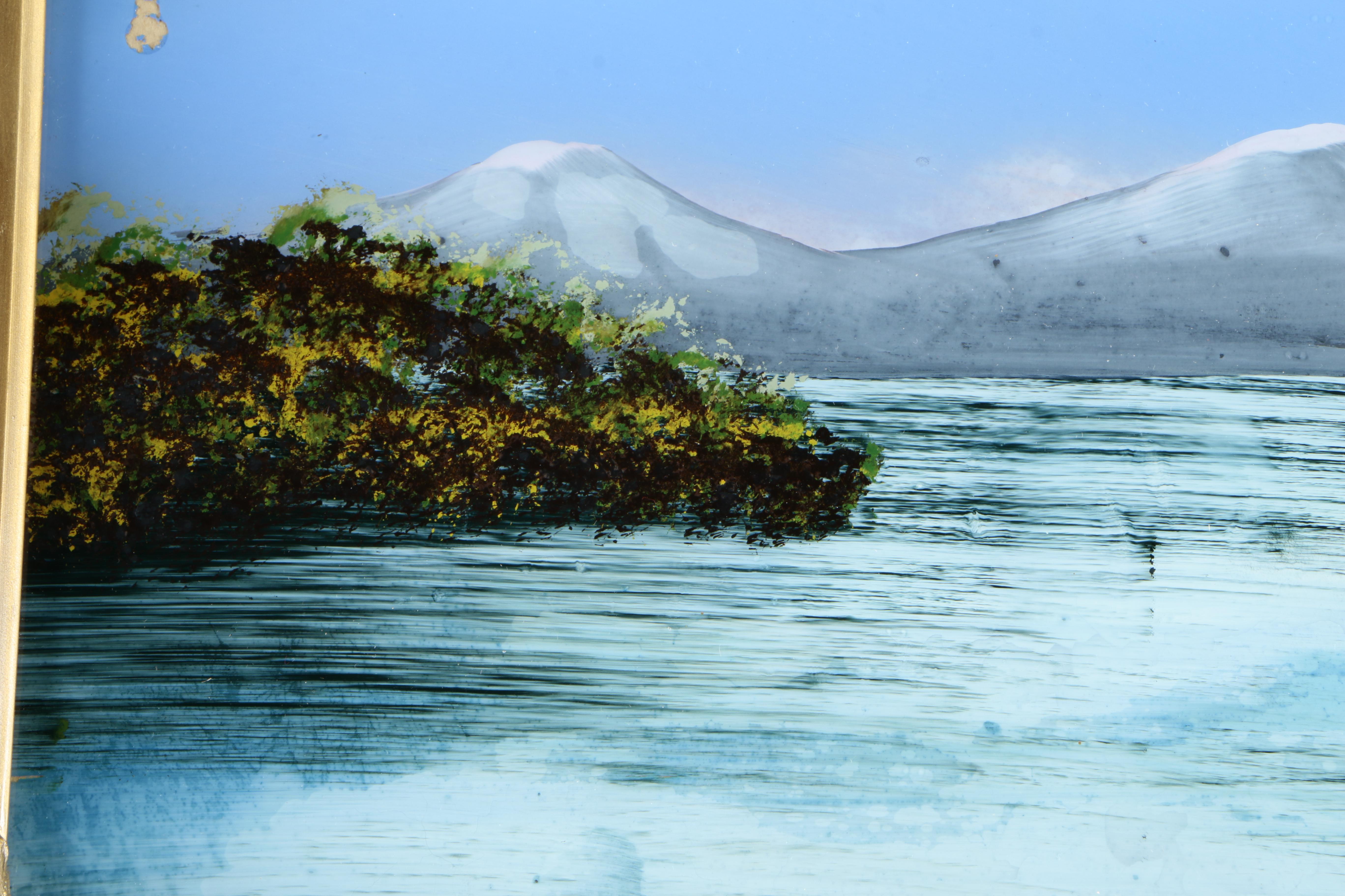 Trio of Reverse Oil Paintings on Glass