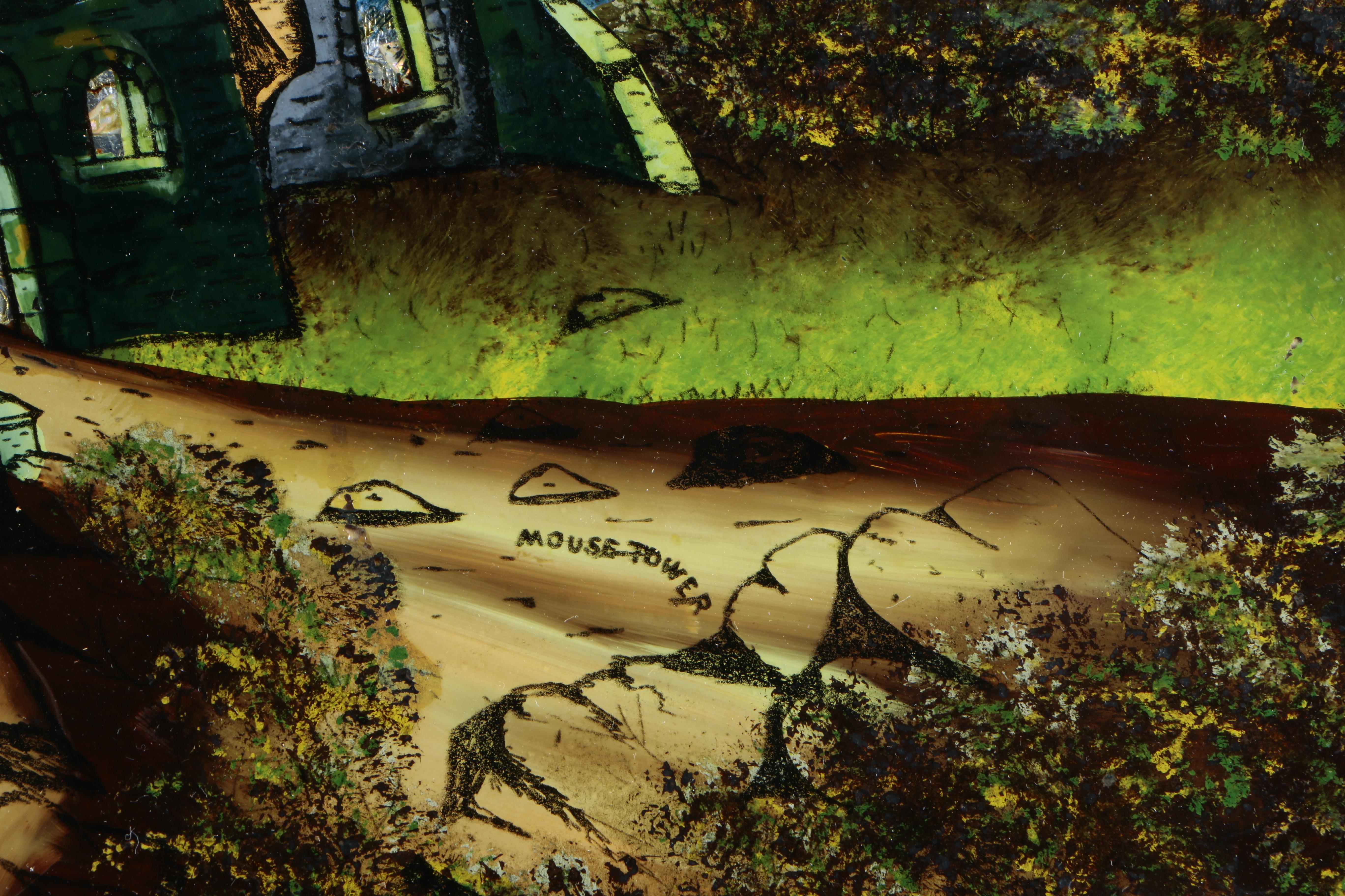 Trio of Reverse Oil Paintings on Glass