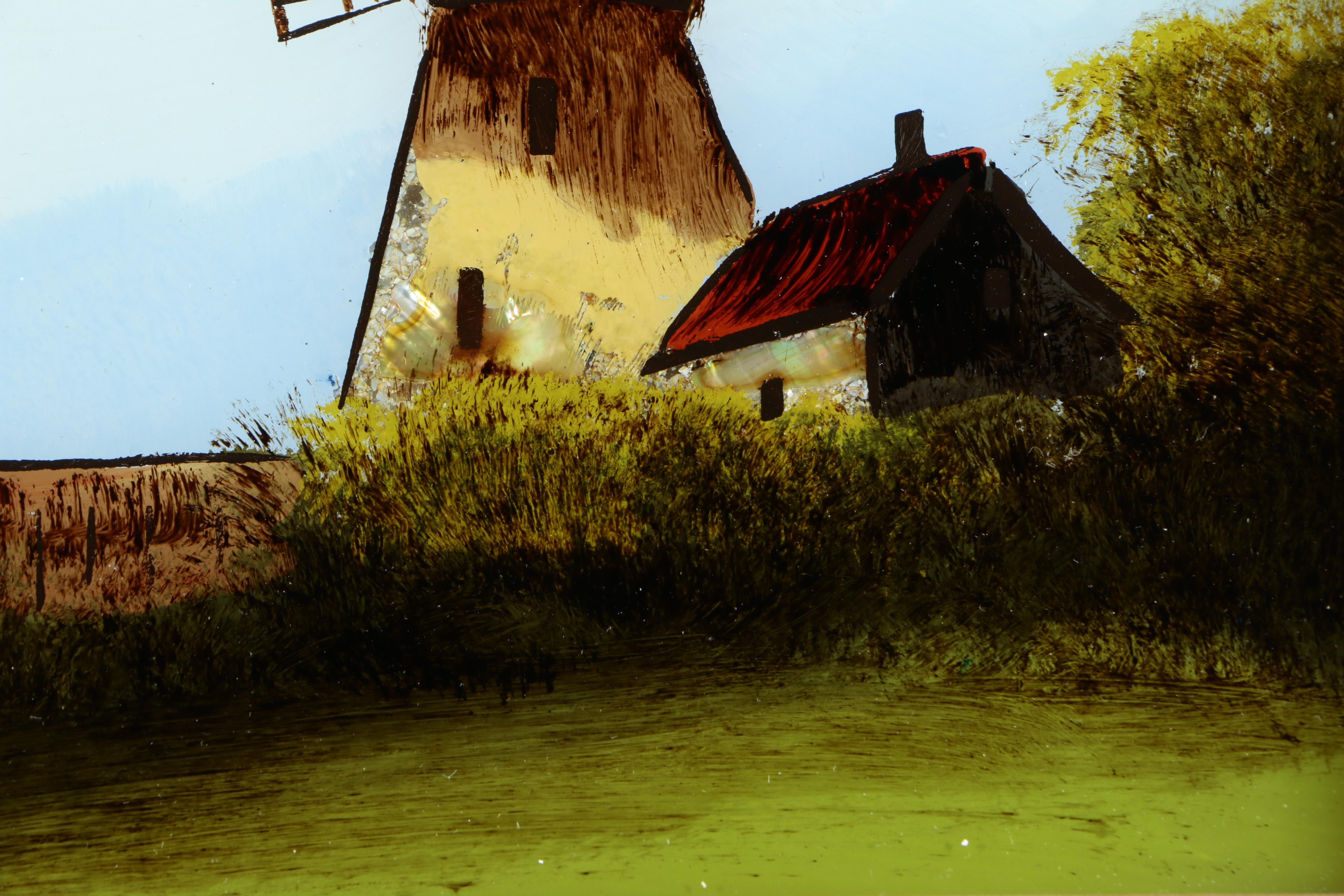 Trio of Reverse Oil Paintings on Glass