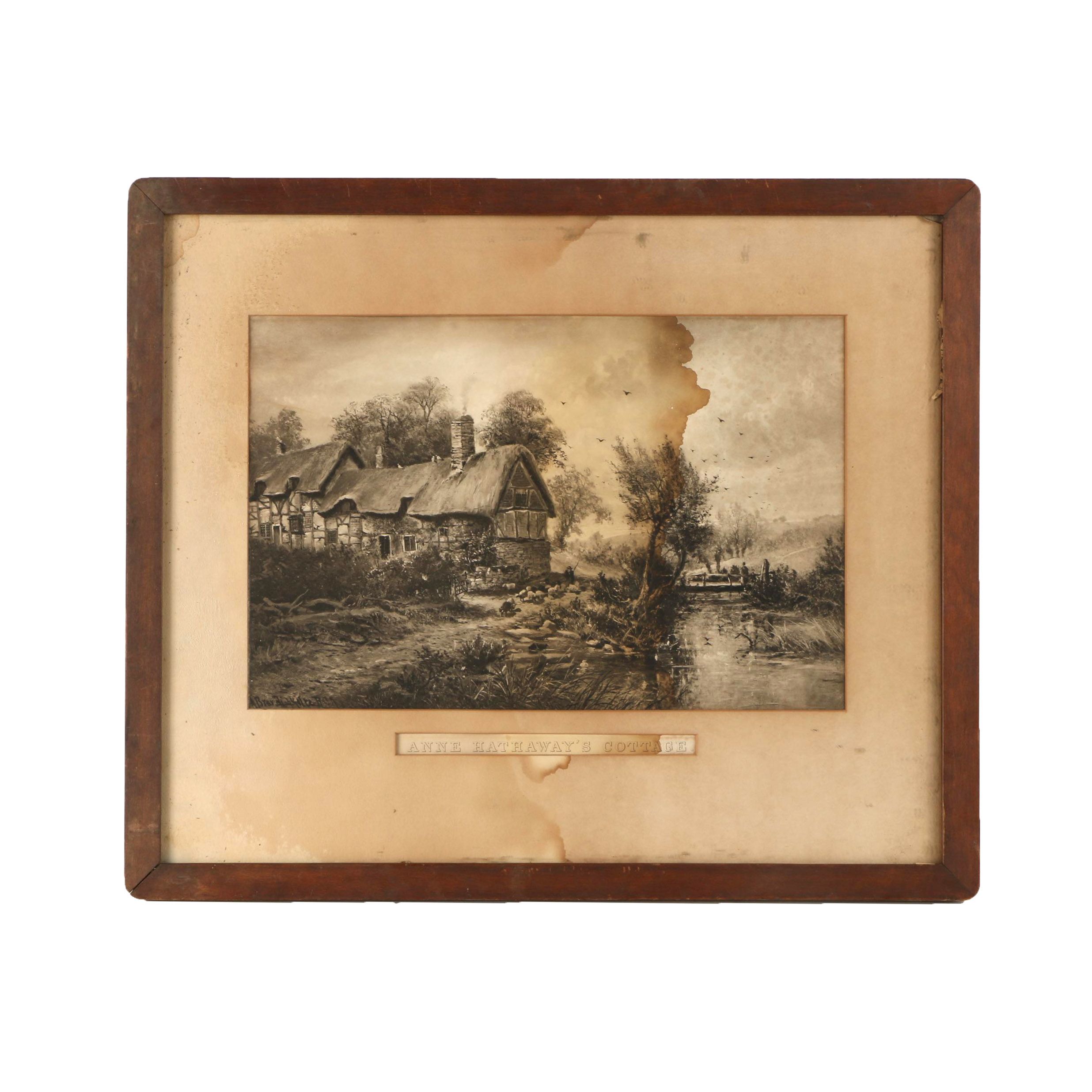 Lithograph of  "Anne Hathaway's Cottage"