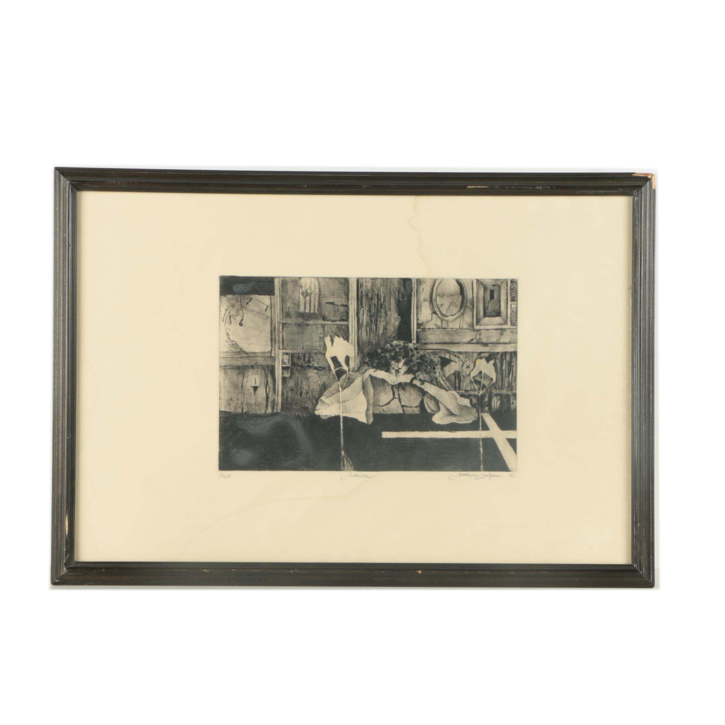 Stefanie Jackson Limited  Edition Drypoint Etching "Solitude"