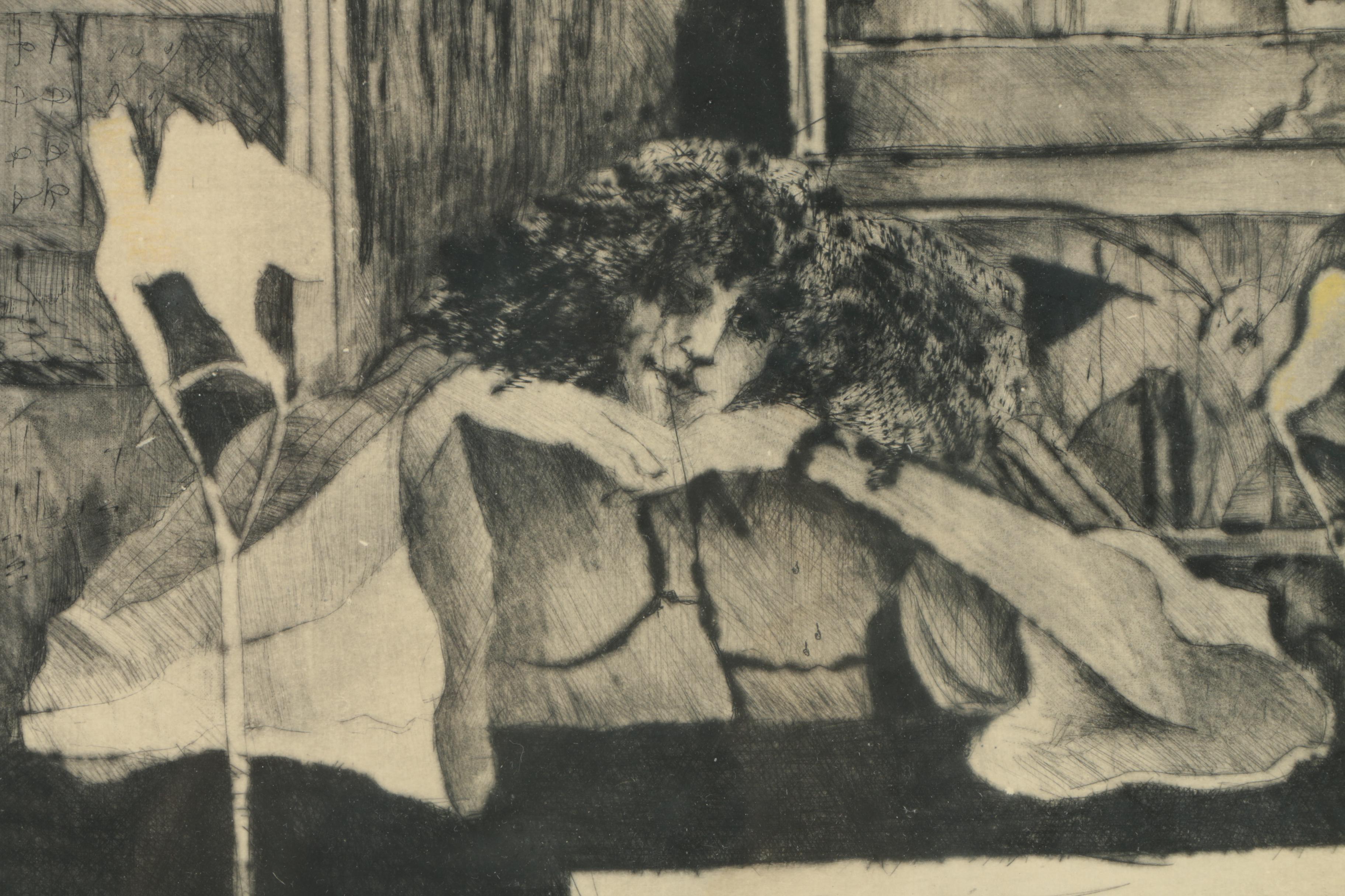 Stefanie Jackson Limited  Edition Drypoint Etching "Solitude"