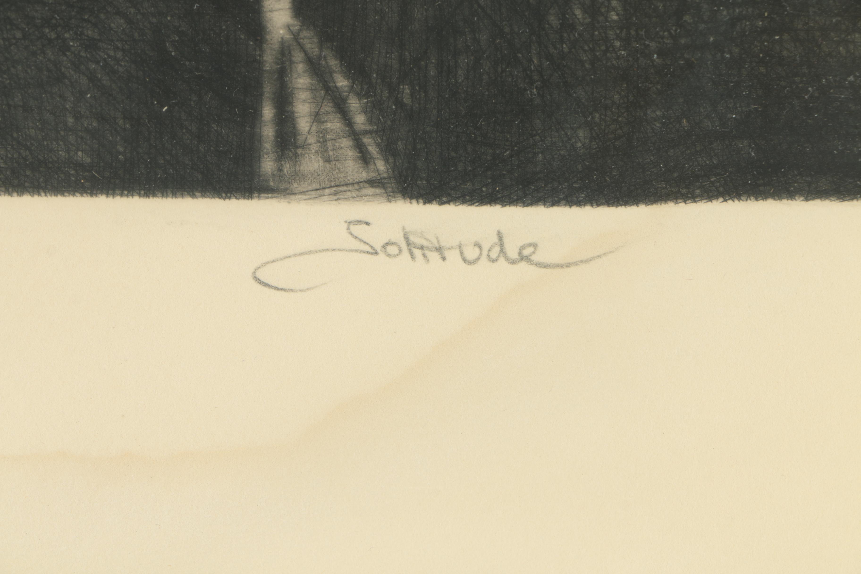 Stefanie Jackson Limited  Edition Drypoint Etching "Solitude"