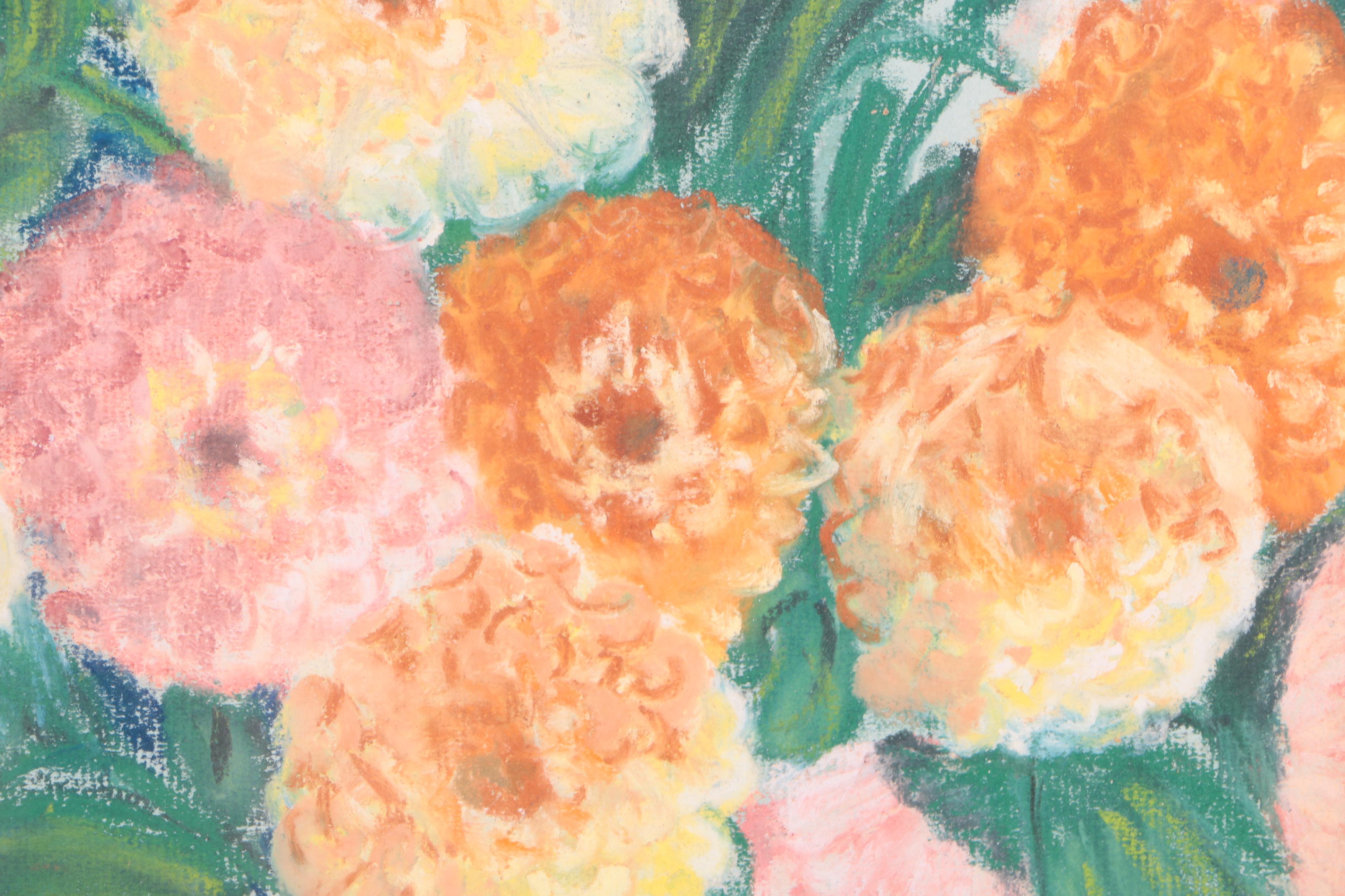 Lola Henderson Pastel Drawing on Paper Floral Still Life