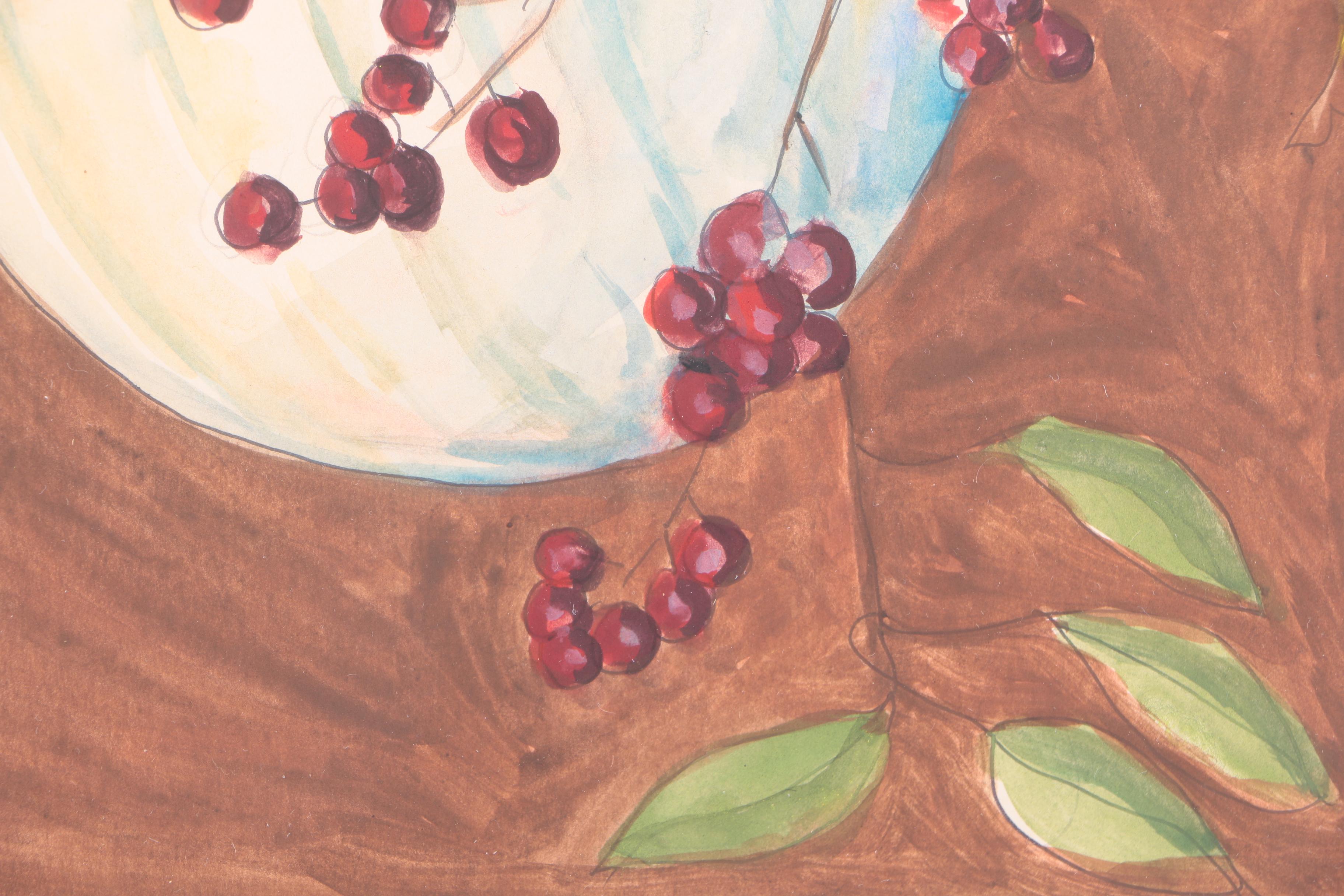 Gouache Painting of a Floral Still Life