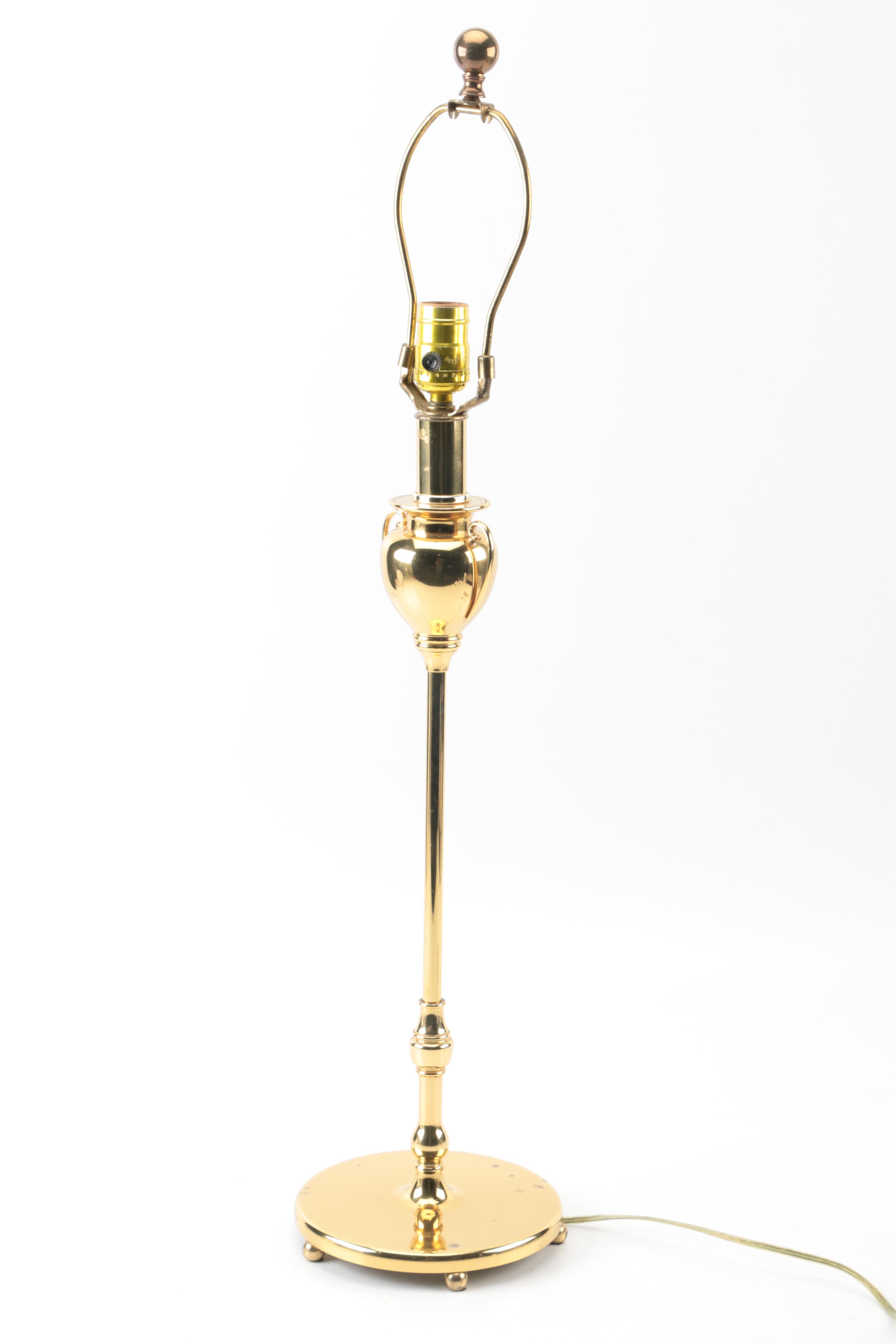 Amphora Shaped Gold Tone Floor Lamp