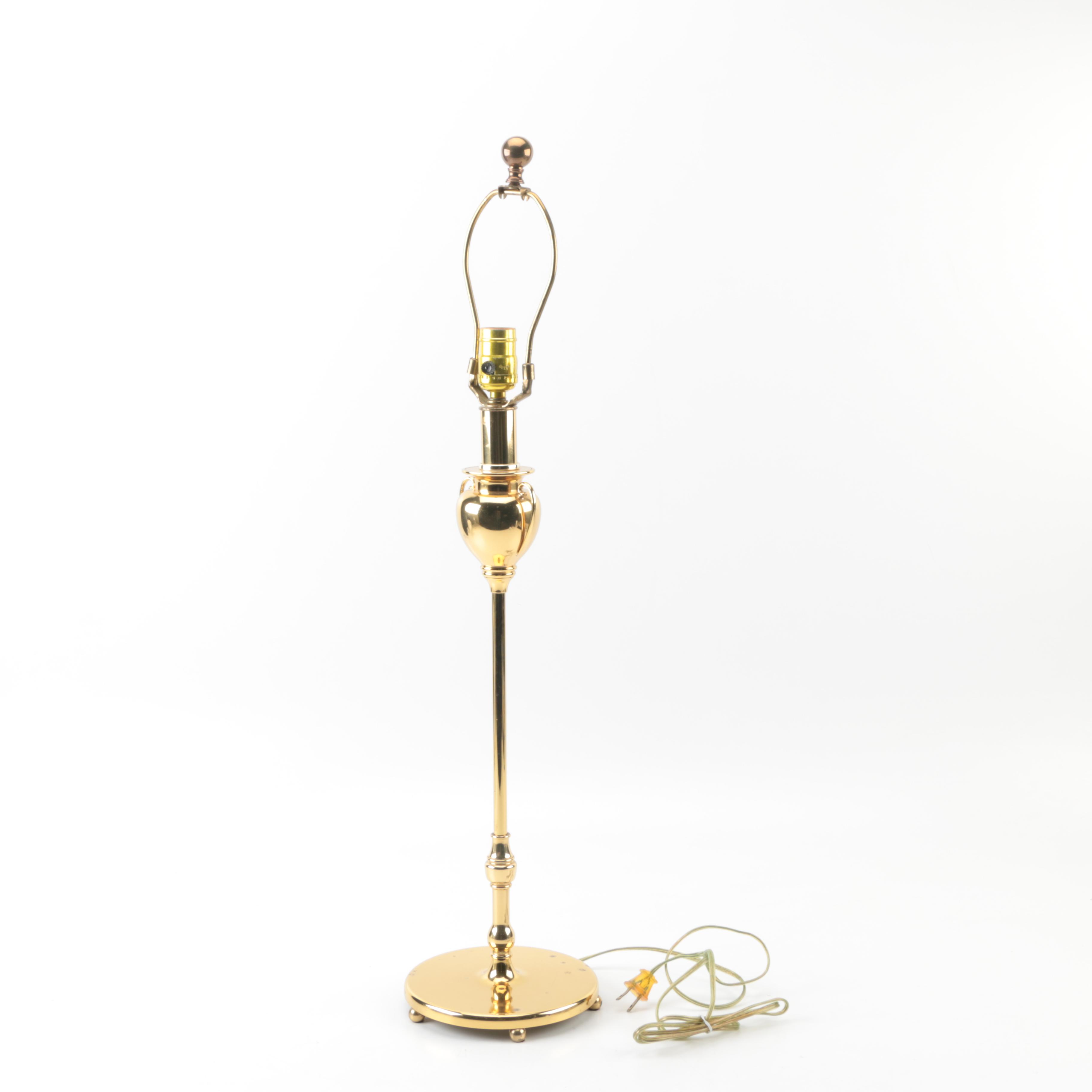 Amphora Shaped Gold Tone Floor Lamp