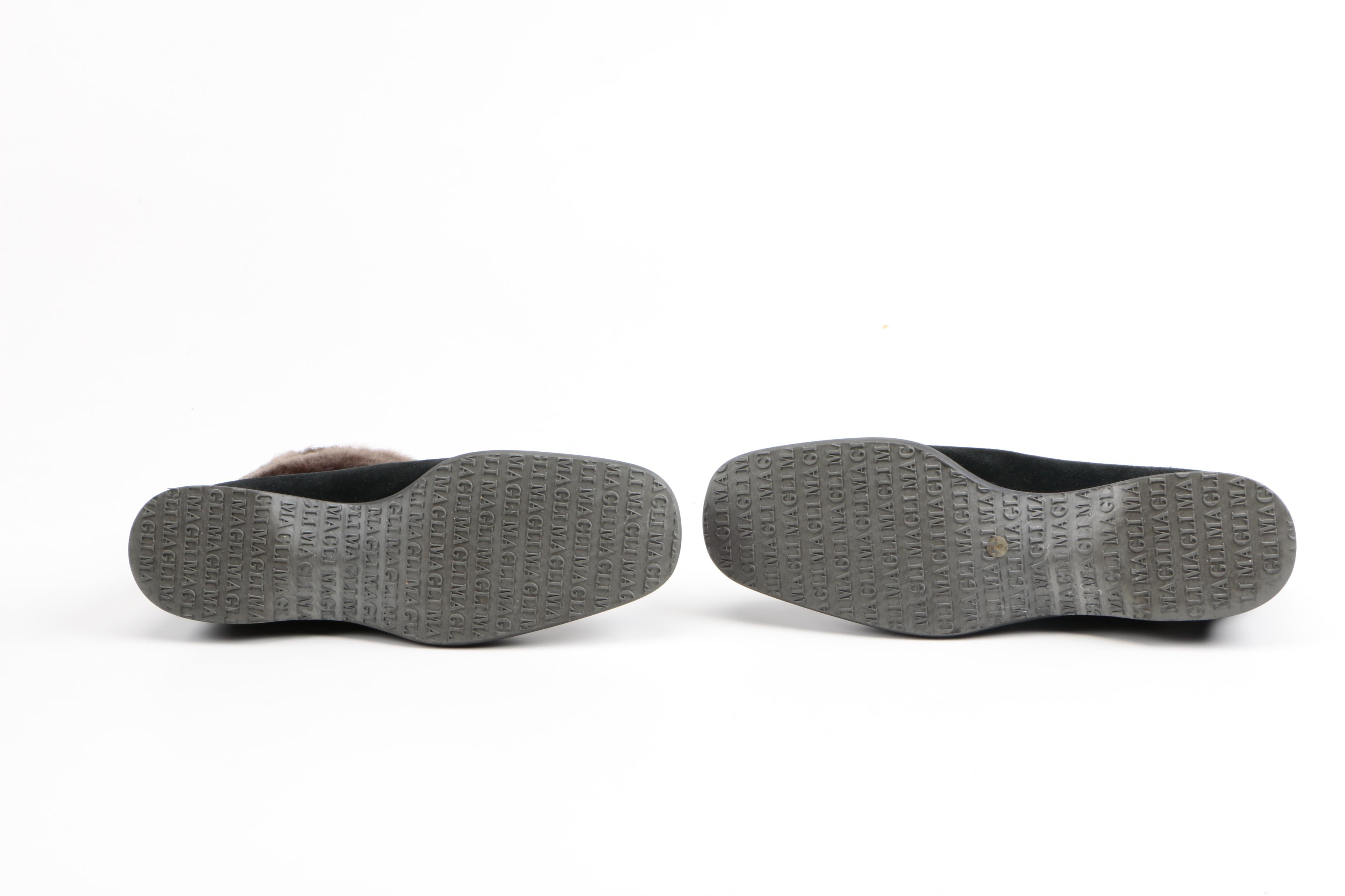 Bruno Magli Faux Shearling Ankle Boots and Tote Bag