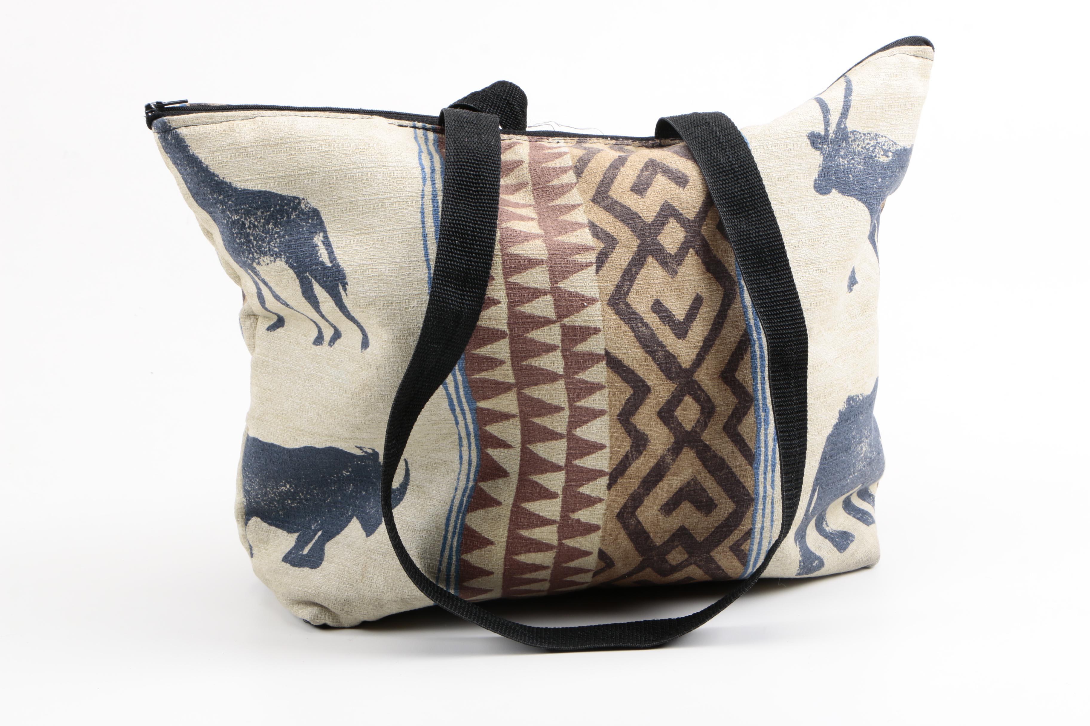 Bruno Magli Faux Shearling Ankle Boots and Tote Bag