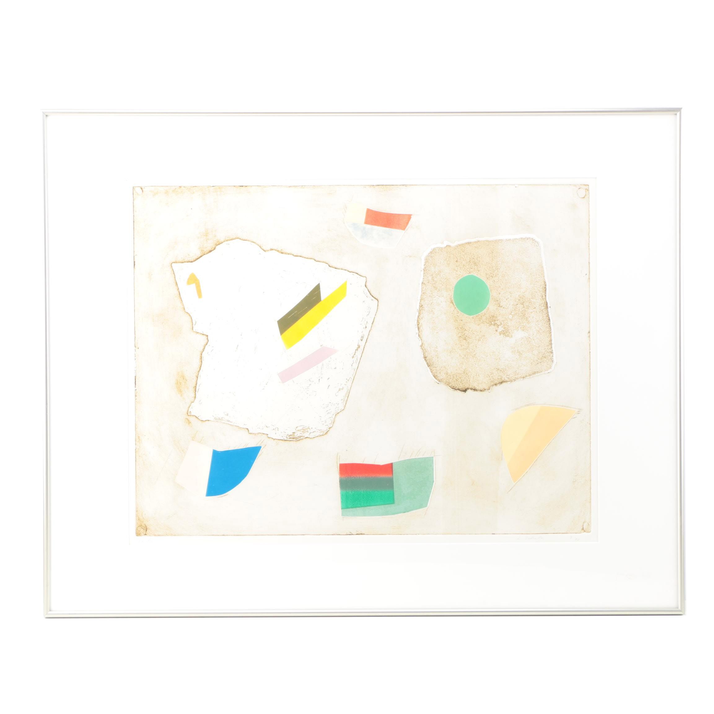 Signed Aquatint Etching with Collagraphy Elements on Paper