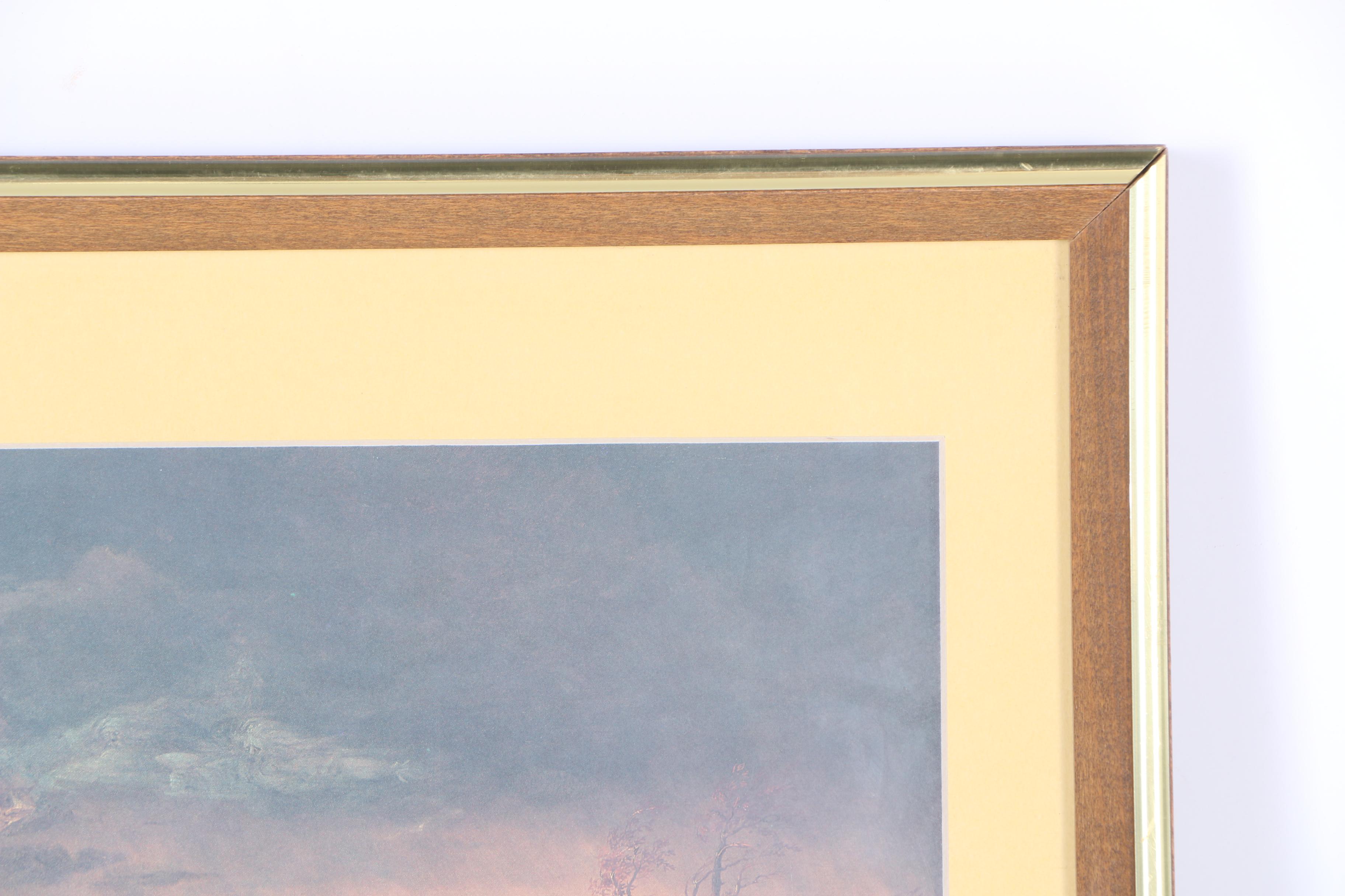 Framed Offset Lithograph After Thomas Cole's "The Voyage of Life: Manhood"