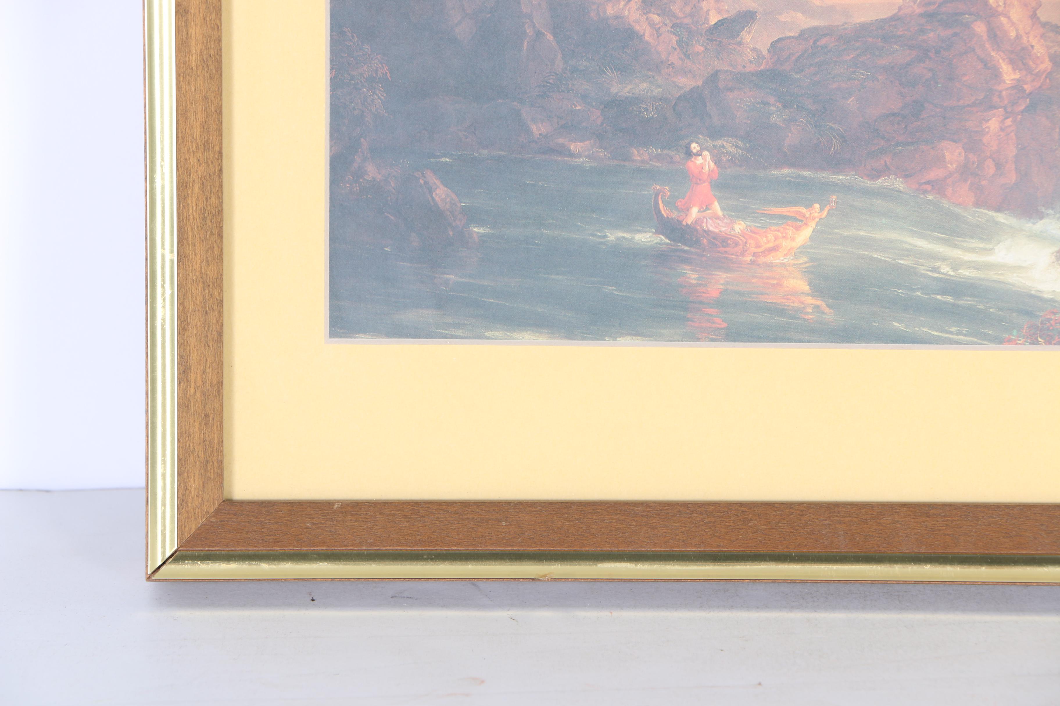 Framed Offset Lithograph After Thomas Cole's "The Voyage of Life: Manhood"