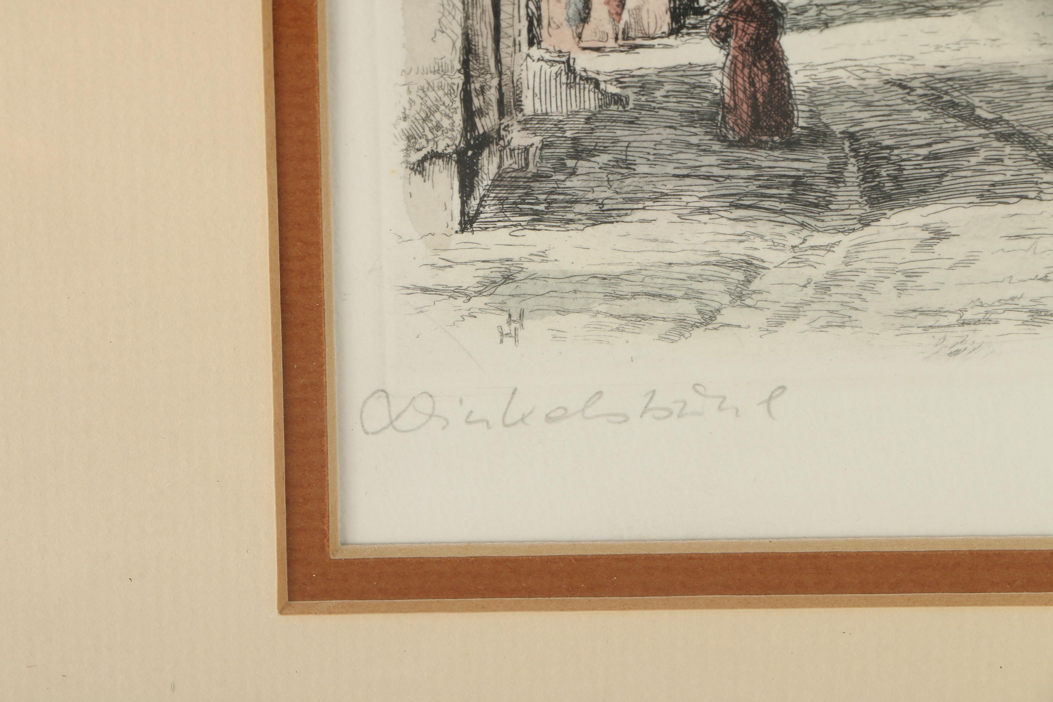 Hand Colored Etching and Offset Lithograph of the Kammerzell House