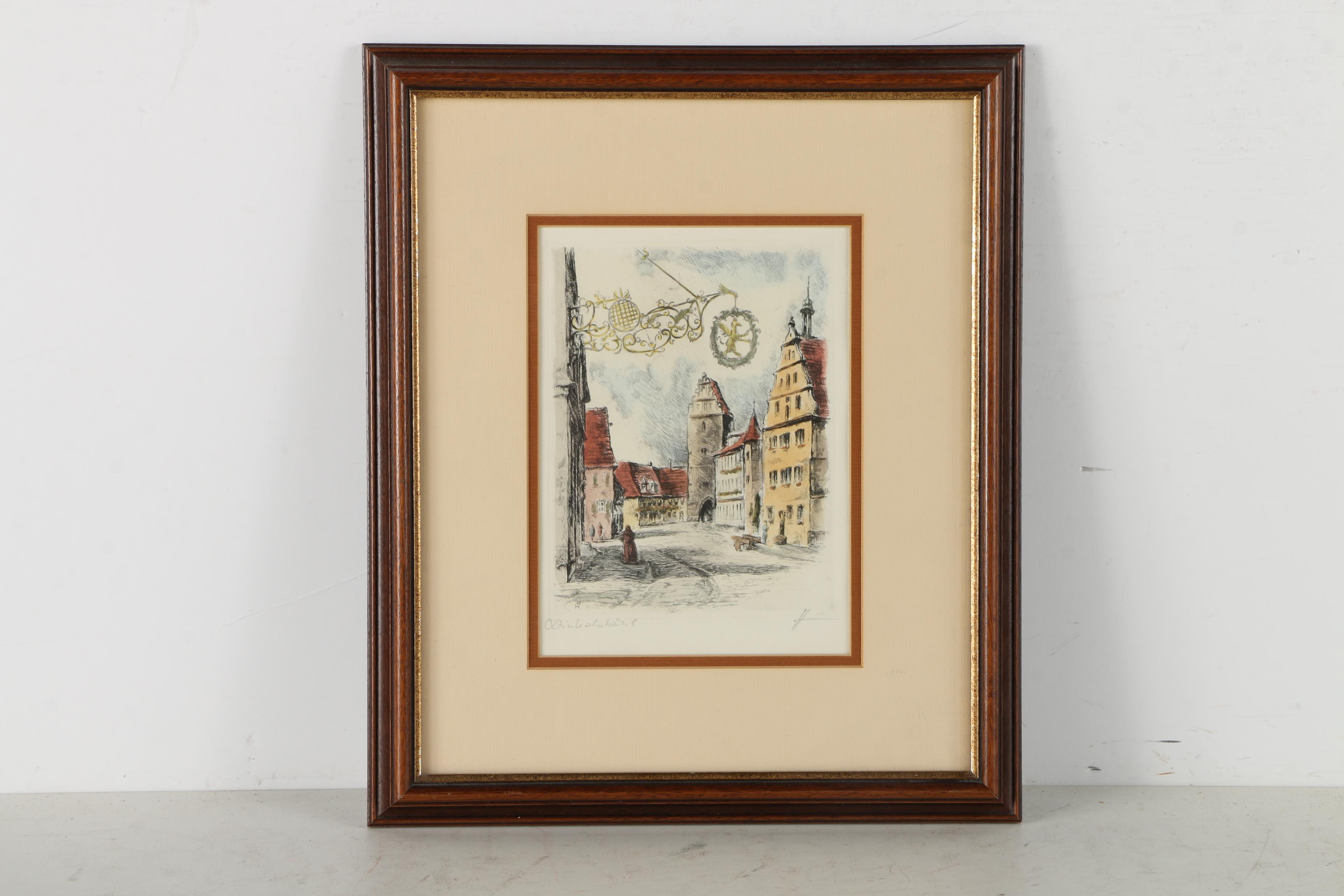 Hand Colored Etching and Offset Lithograph of the Kammerzell House