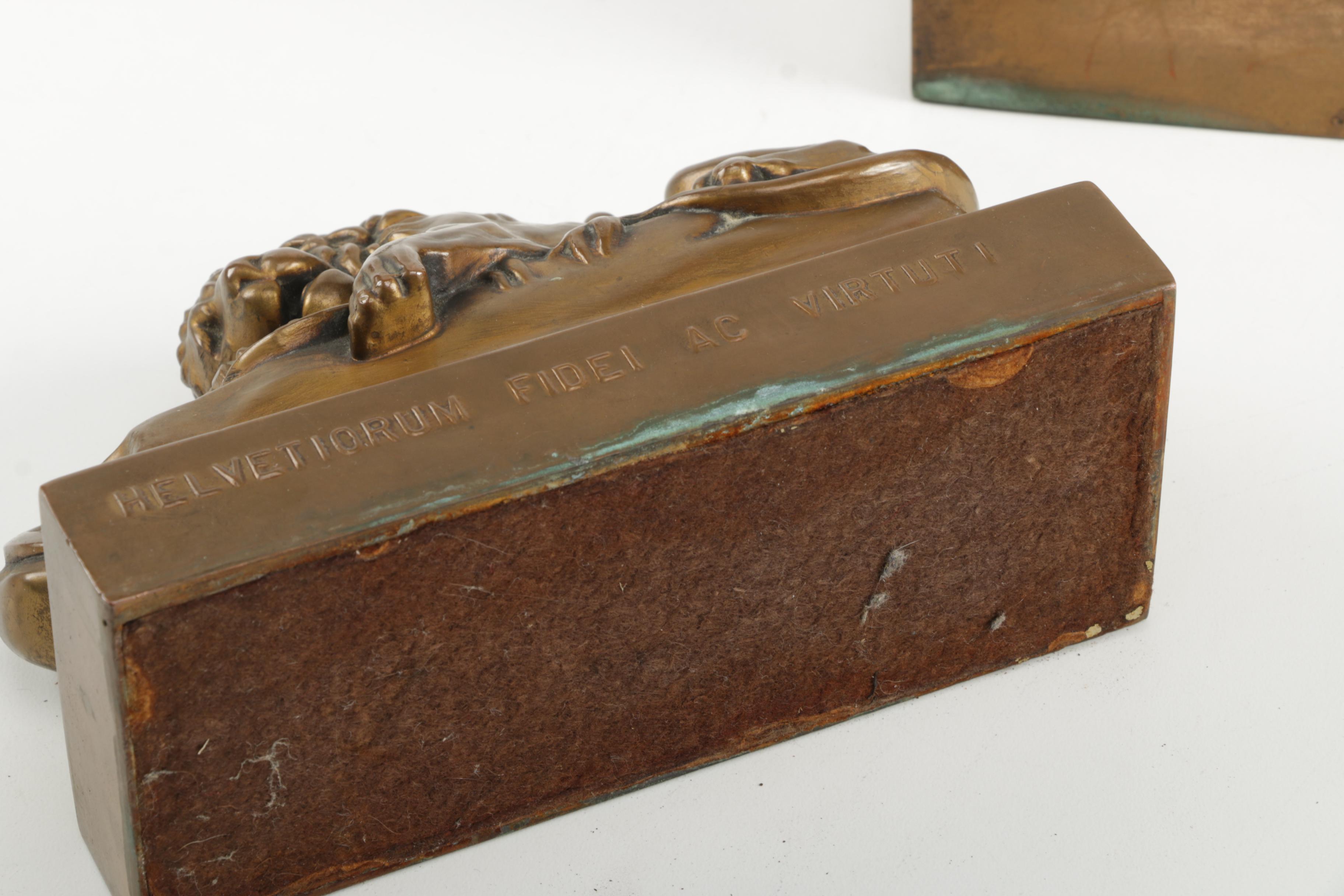 Replica Lion Monument of Lucerne Bookends
