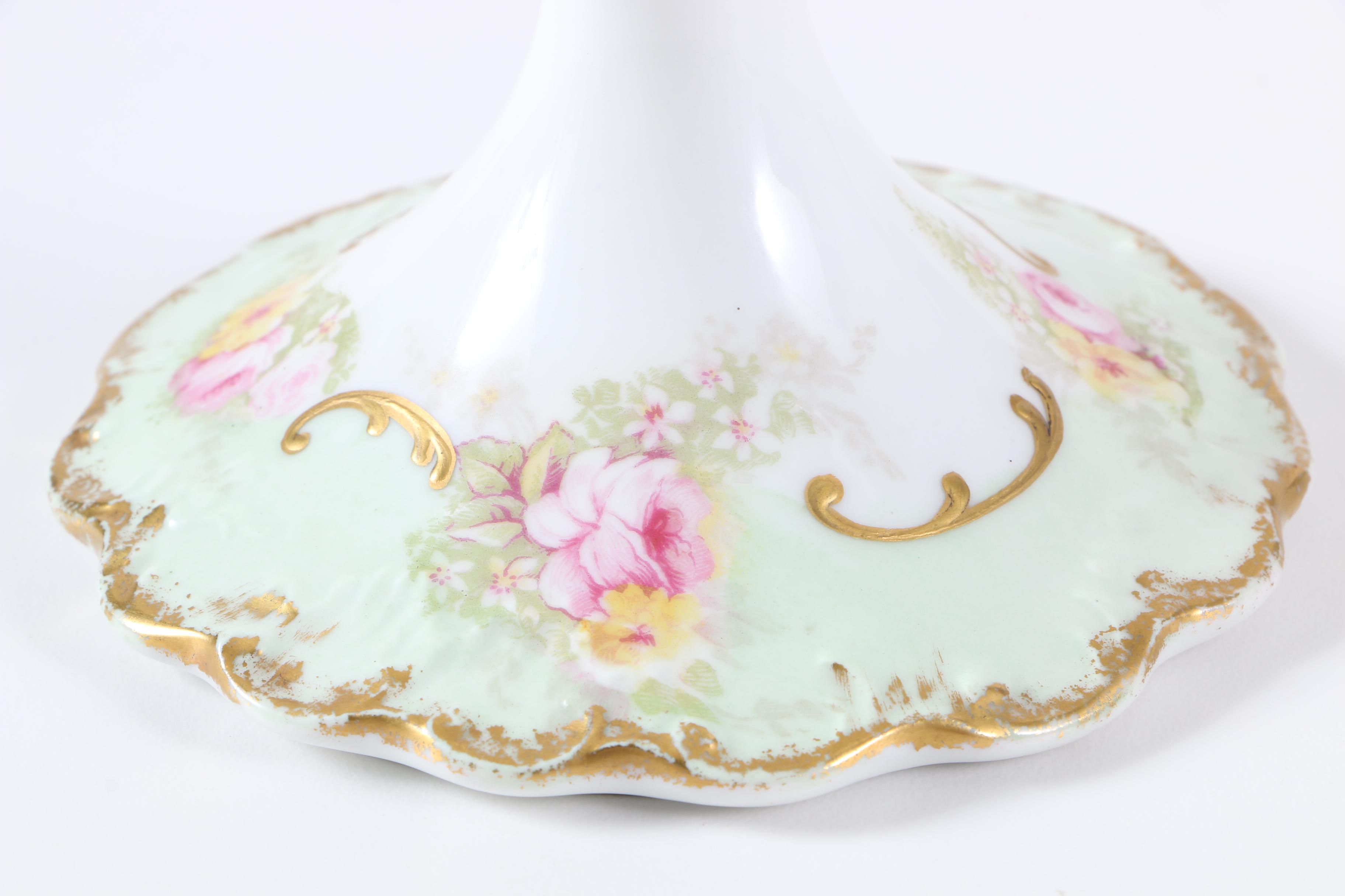 Elite Works Decorated Limoges Floral Compote