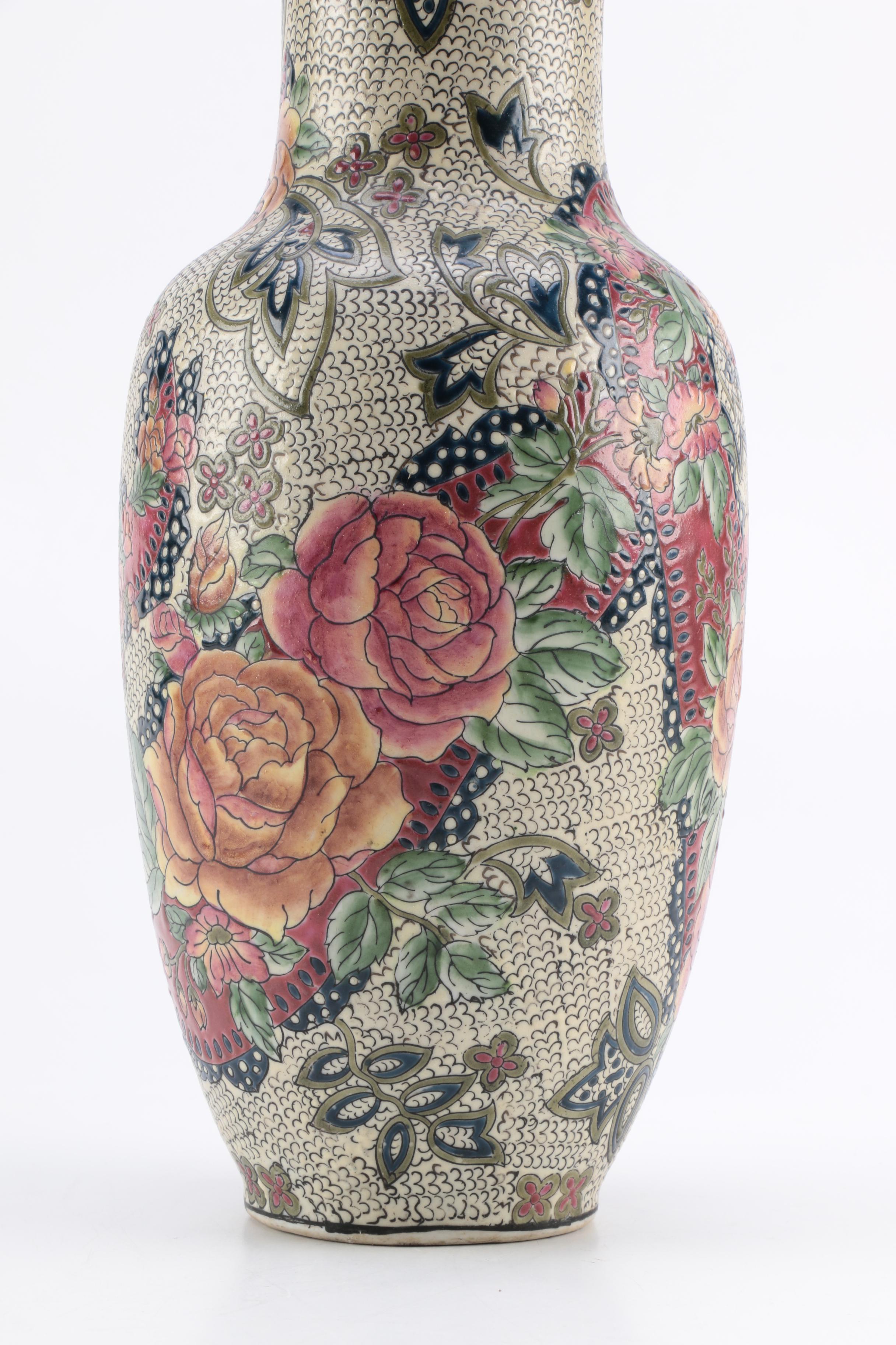 Porcelain Floral Motif Vase