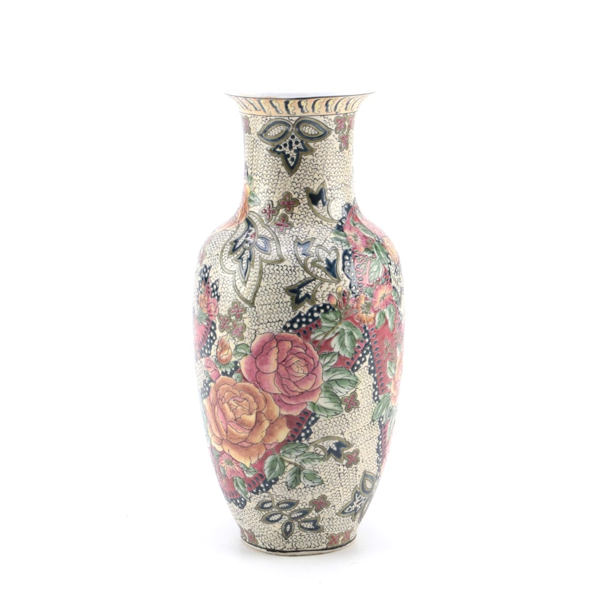 Porcelain Floral Motif Vase