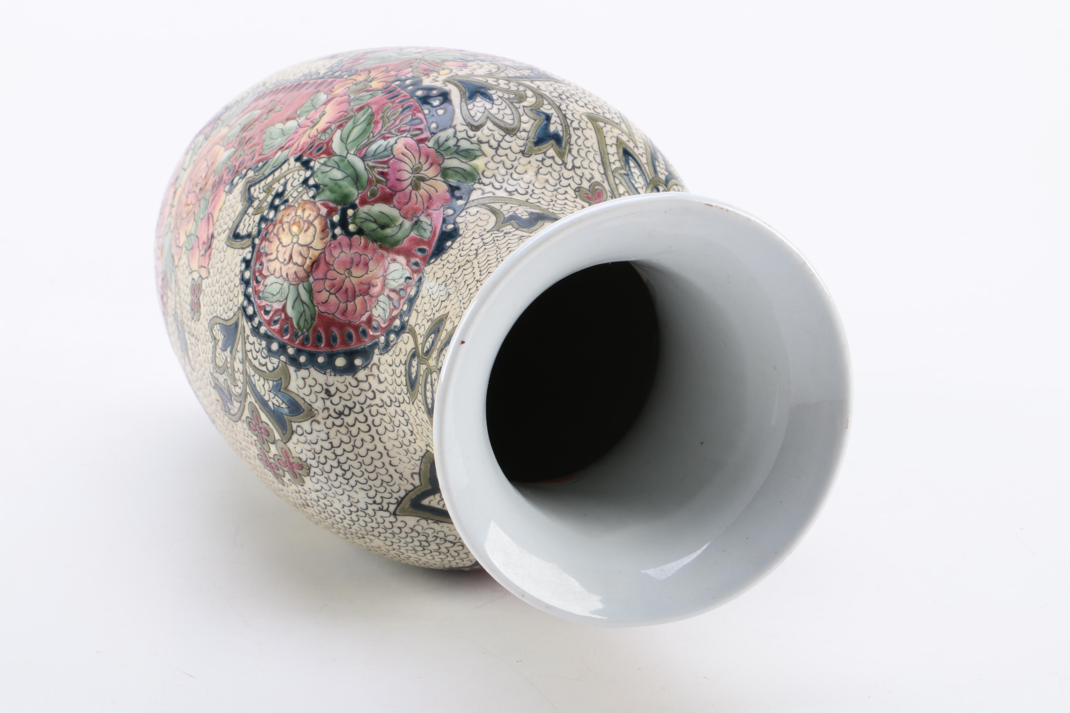 Porcelain Floral Motif Vase