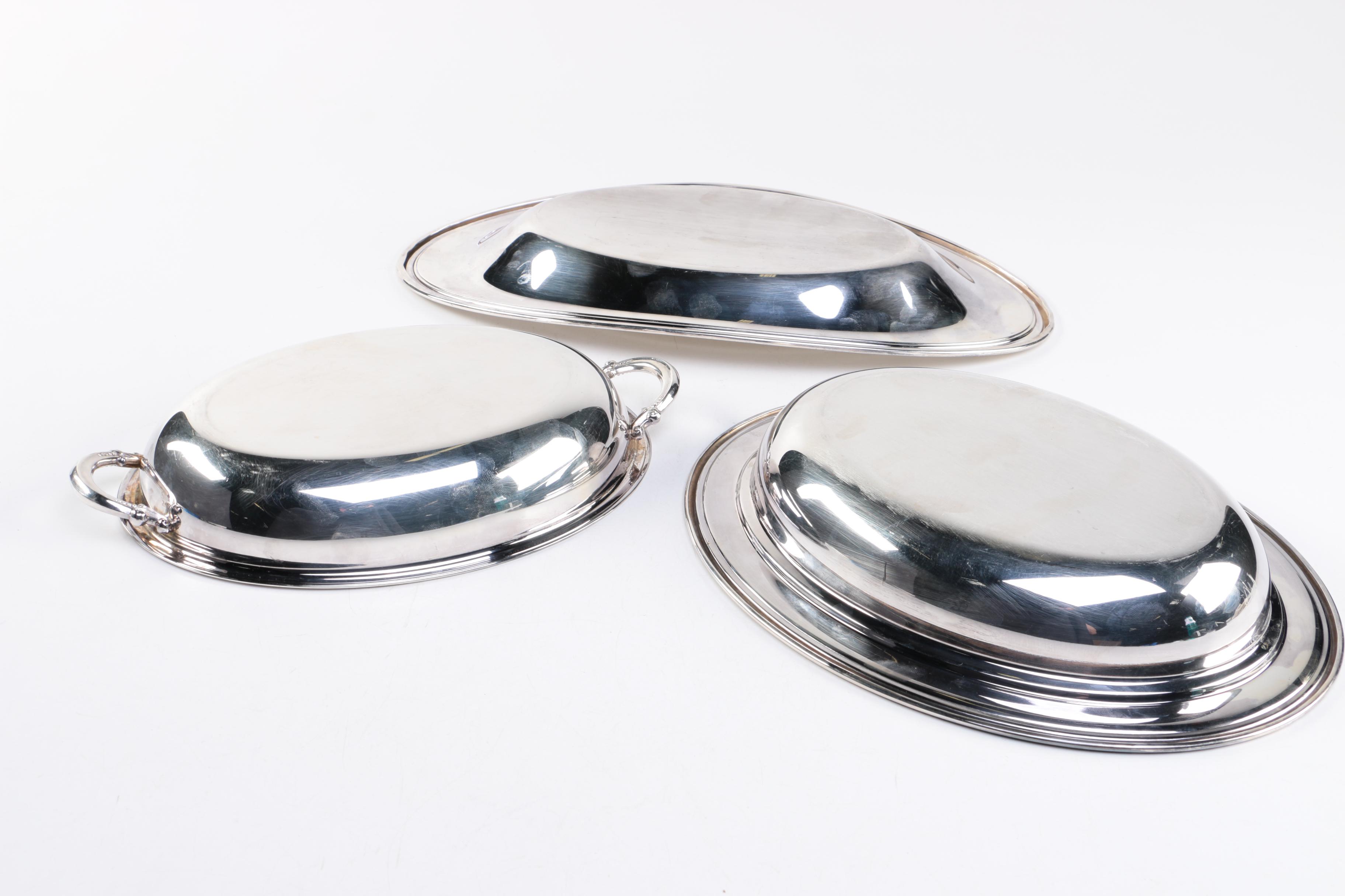 Silver Plate Trays with Lid Featuring Oneida
