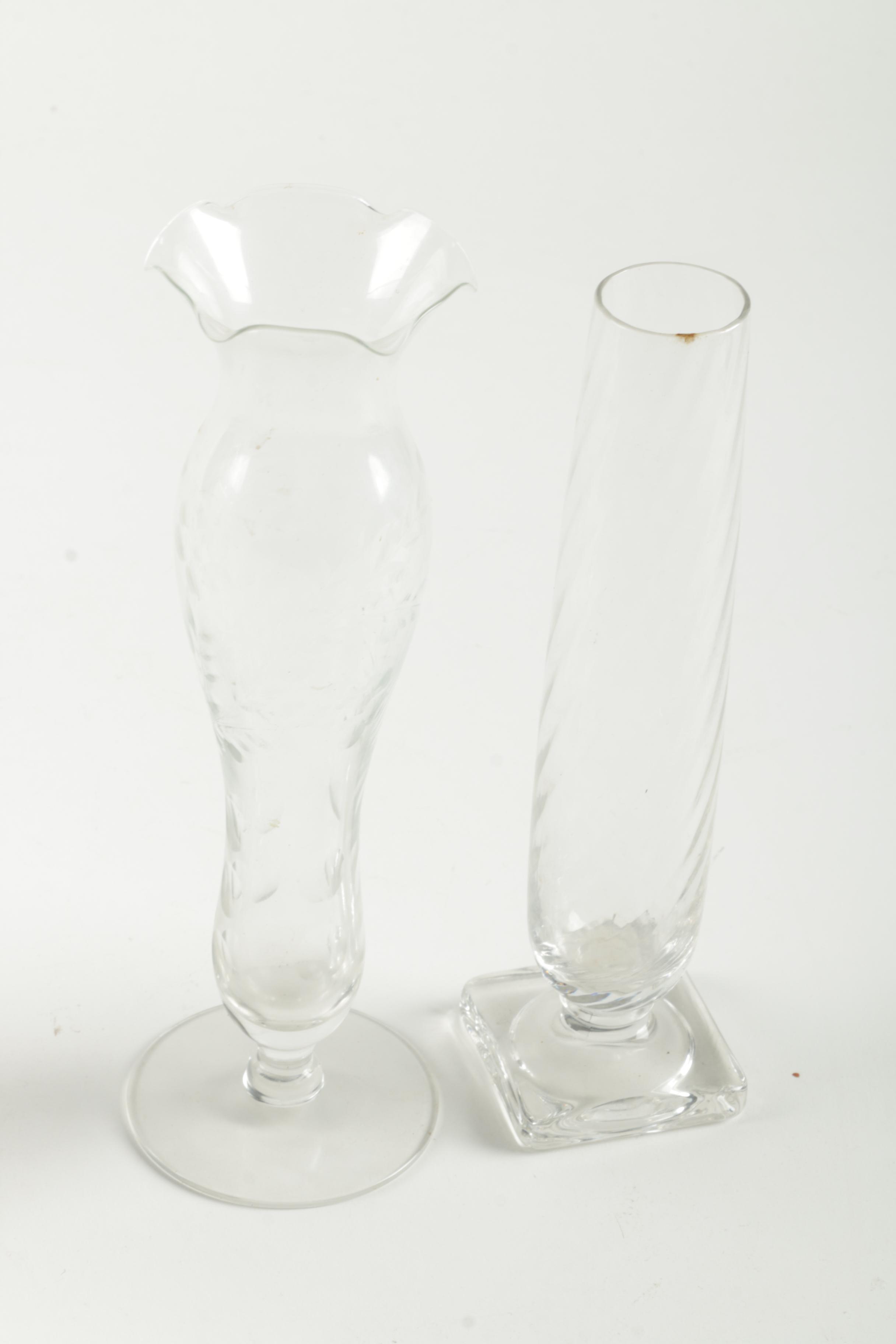 Assorted Clear Glass Vase Selection