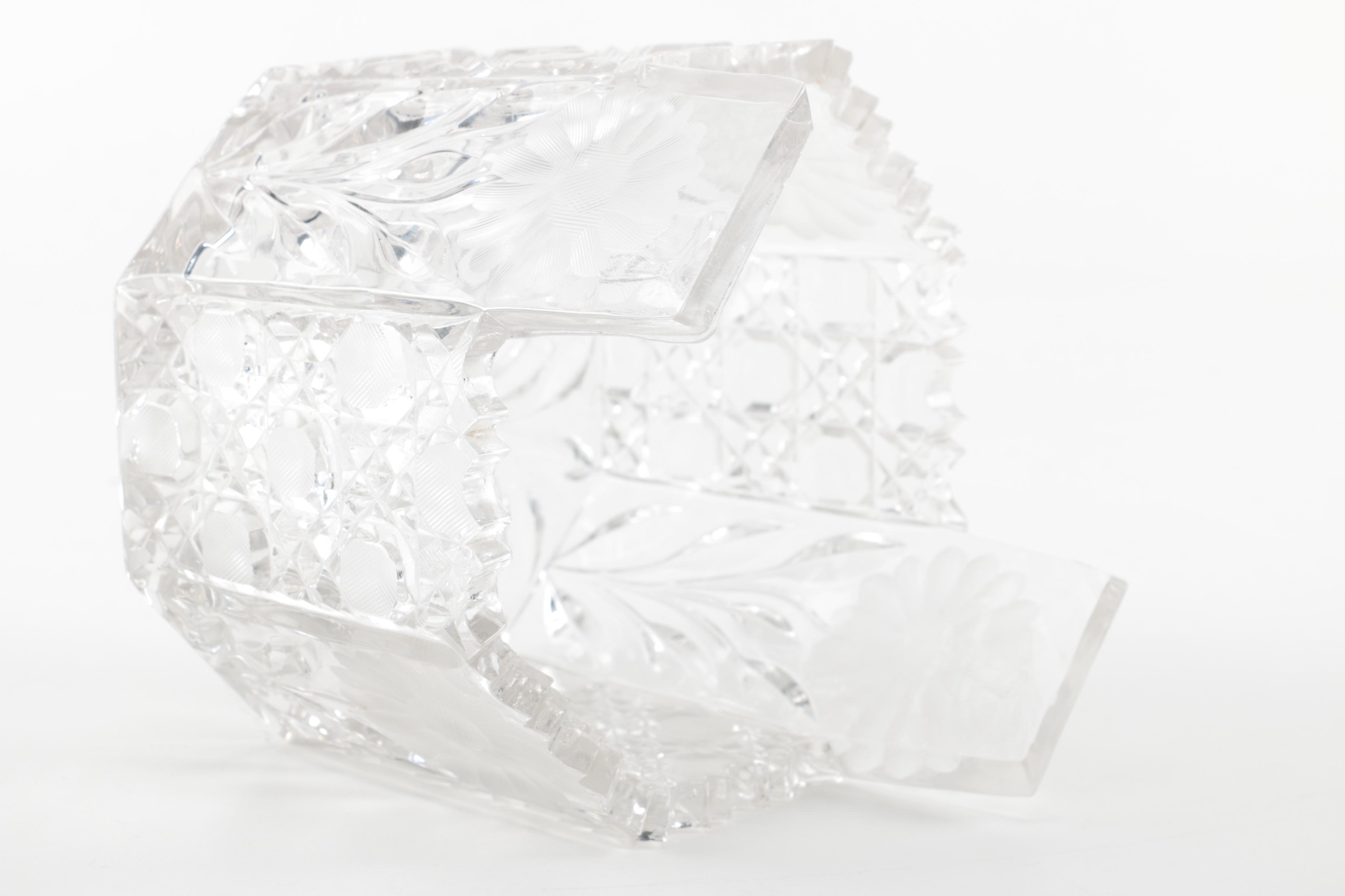 Pair of Pressed and Cut Crystal Accent Bowls